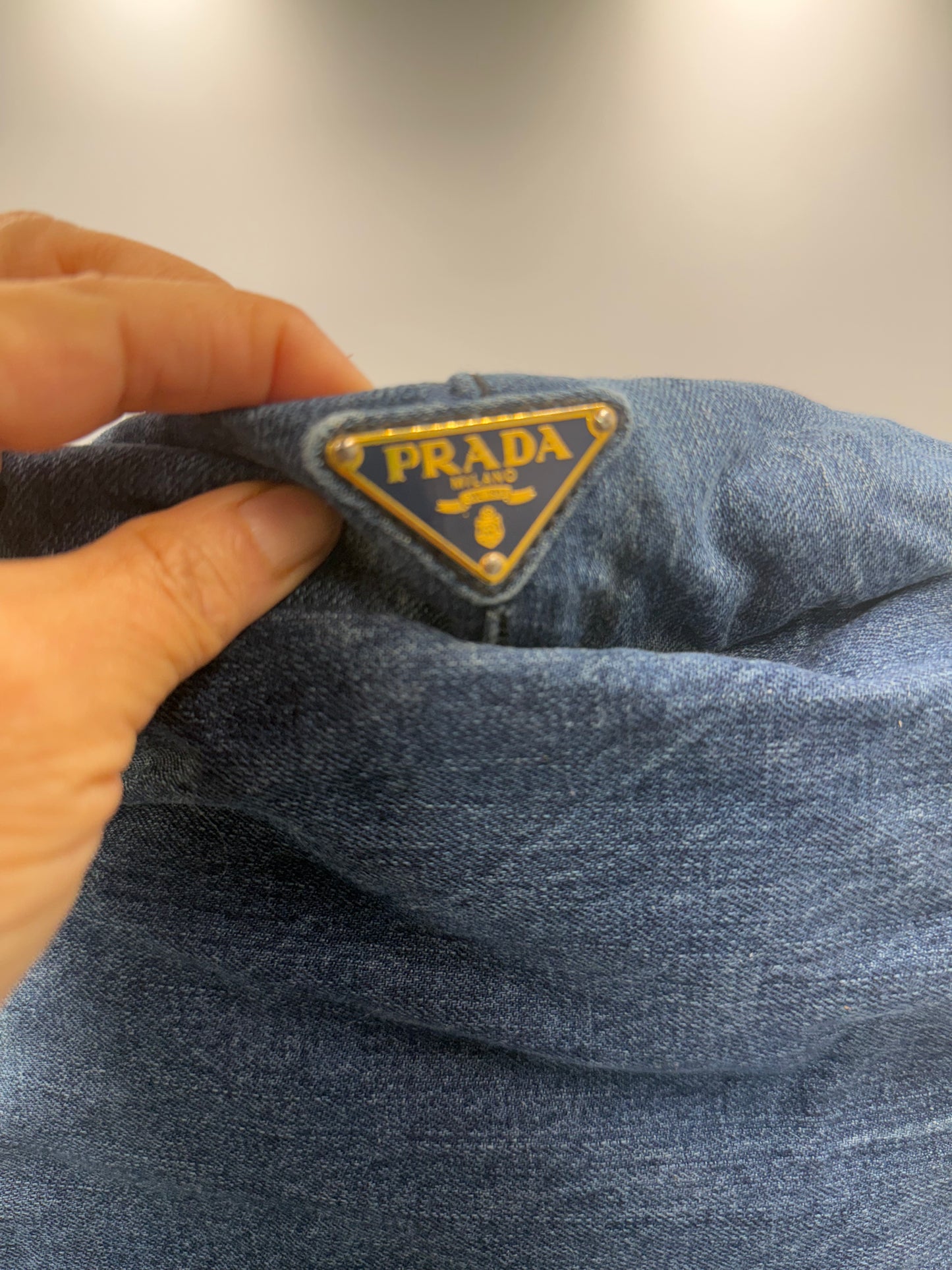 Prada Demim Canapa Medium Tote Bag