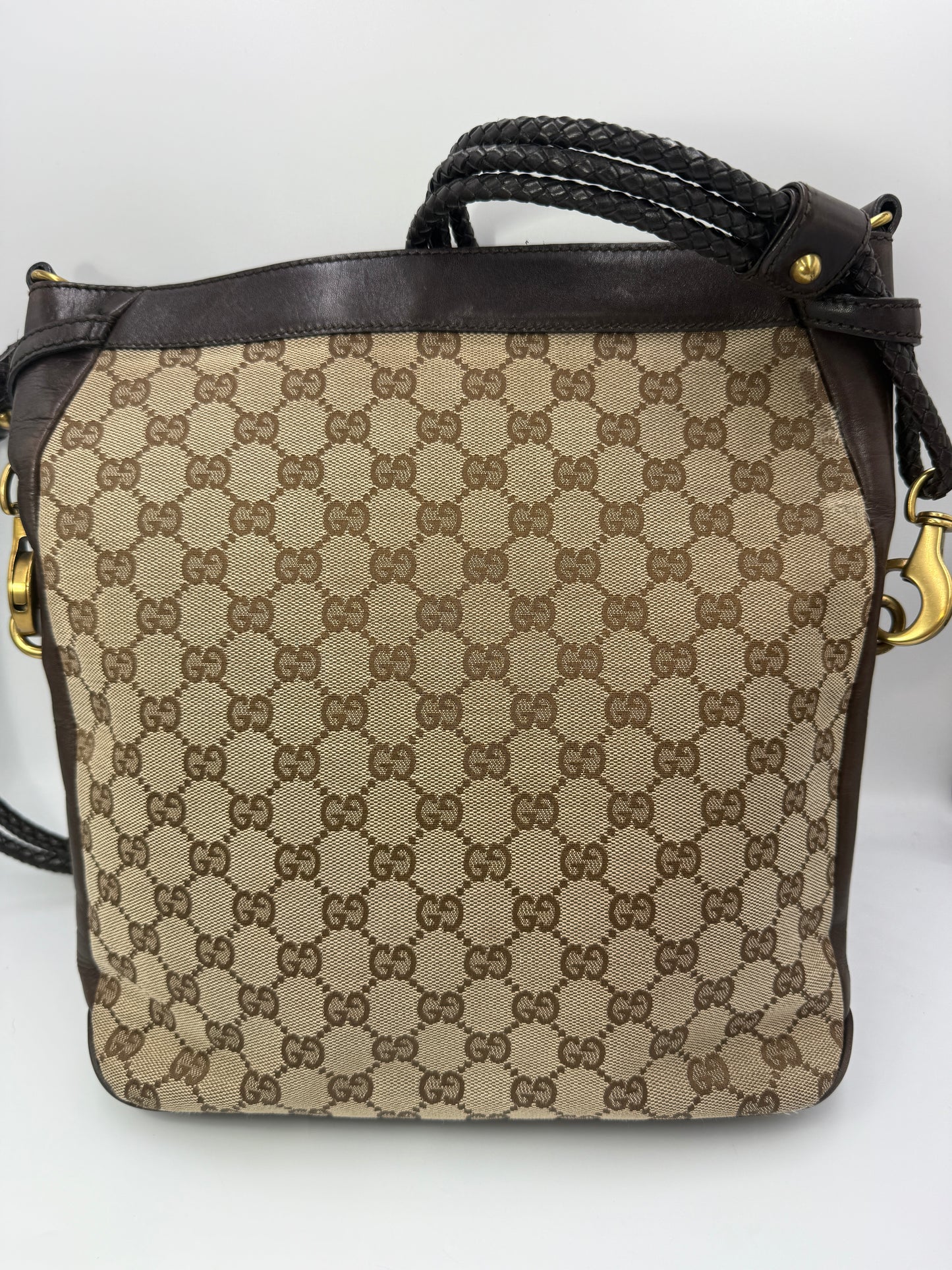 Gucci Guccissima Tan And Brown Crossbody Bag.