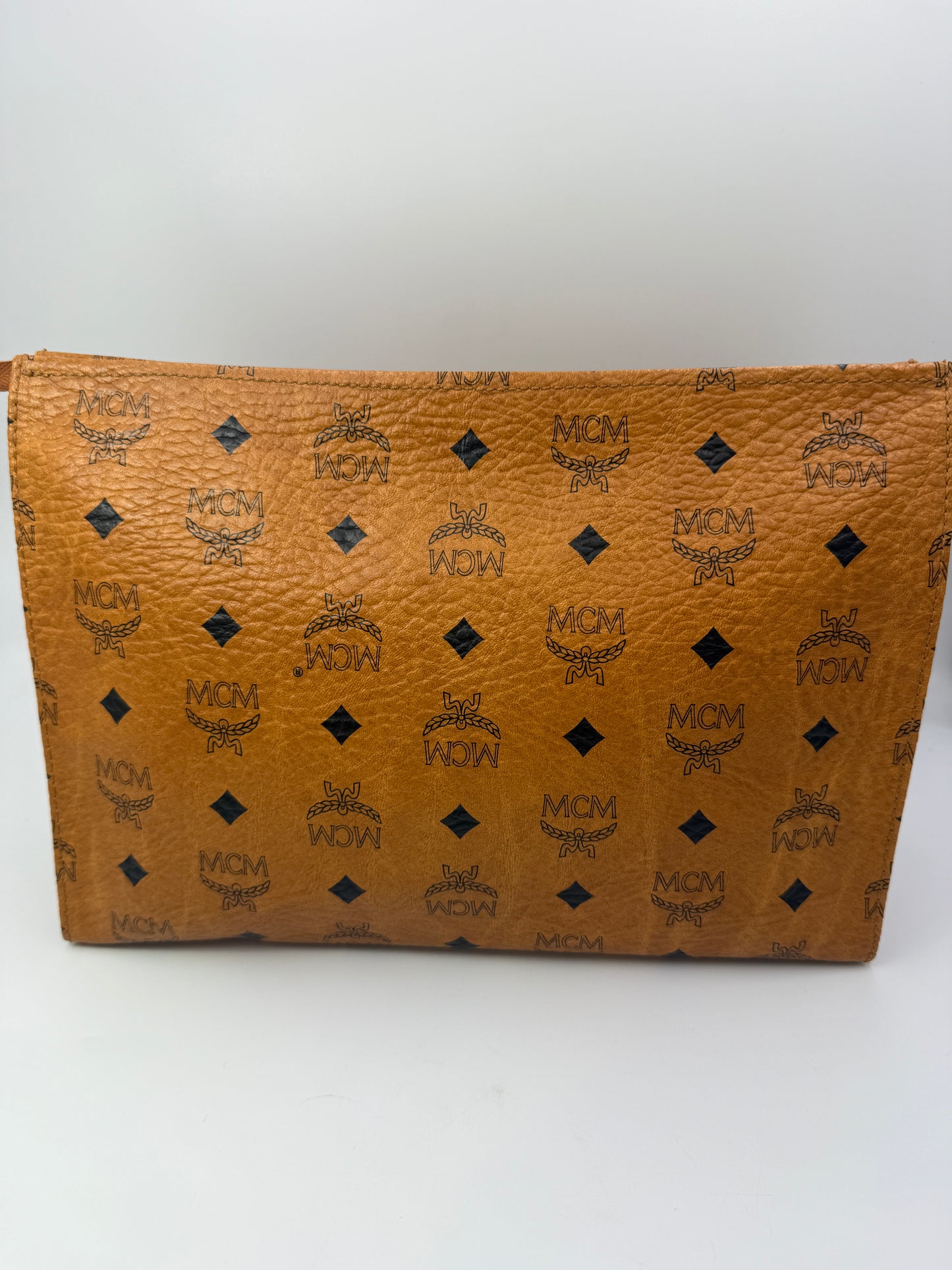 MCM Coated Canvas Cognac Visetos Toiletry 29 cm