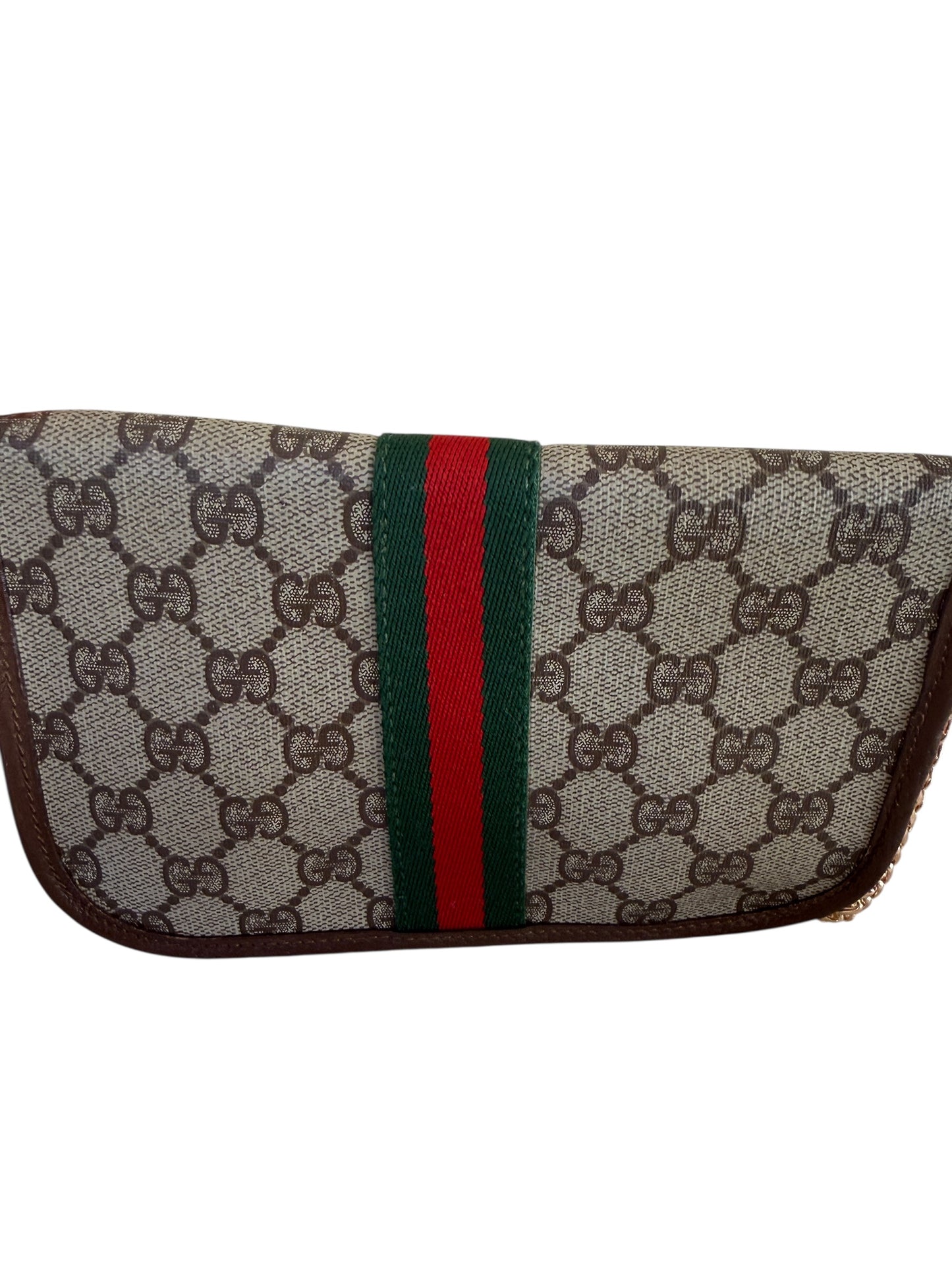 Gucci Vintage Supreme Coated Canvas Sherry Line Pouch