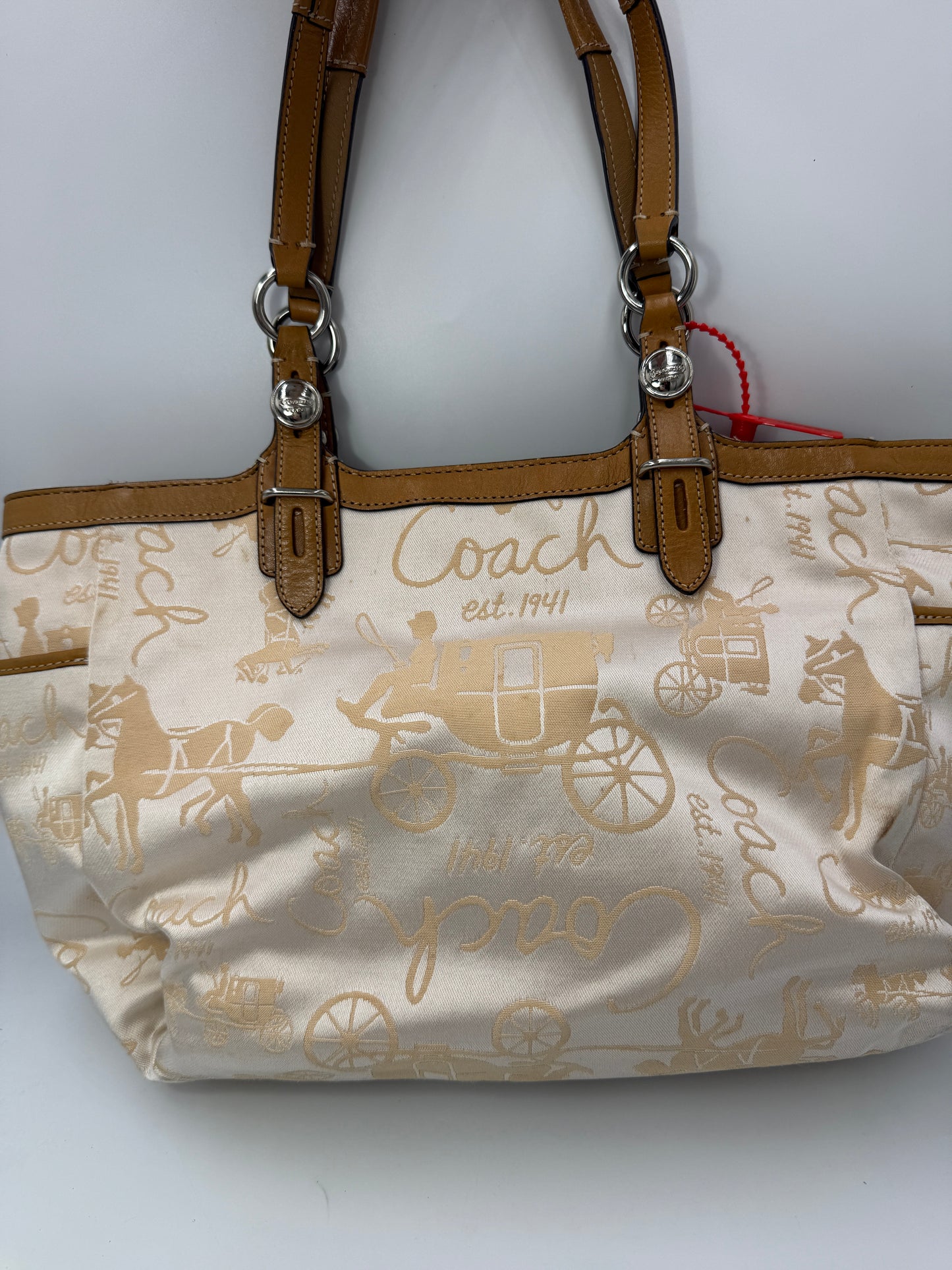 Coach Ivory Horse And Carriage Shoulder Bag