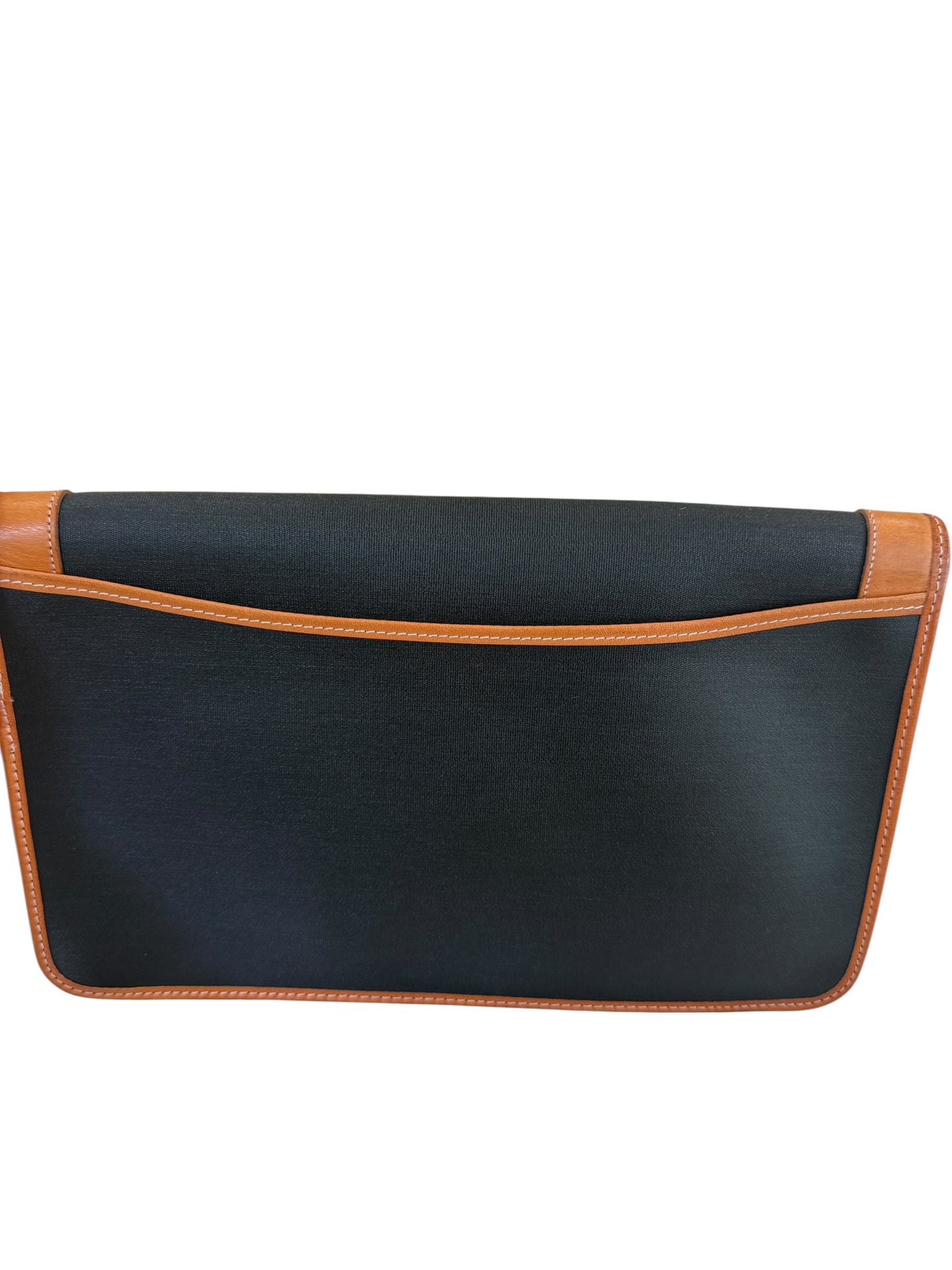 Christian Dior Vintage Black Coated Canvas Pouch Clutch
