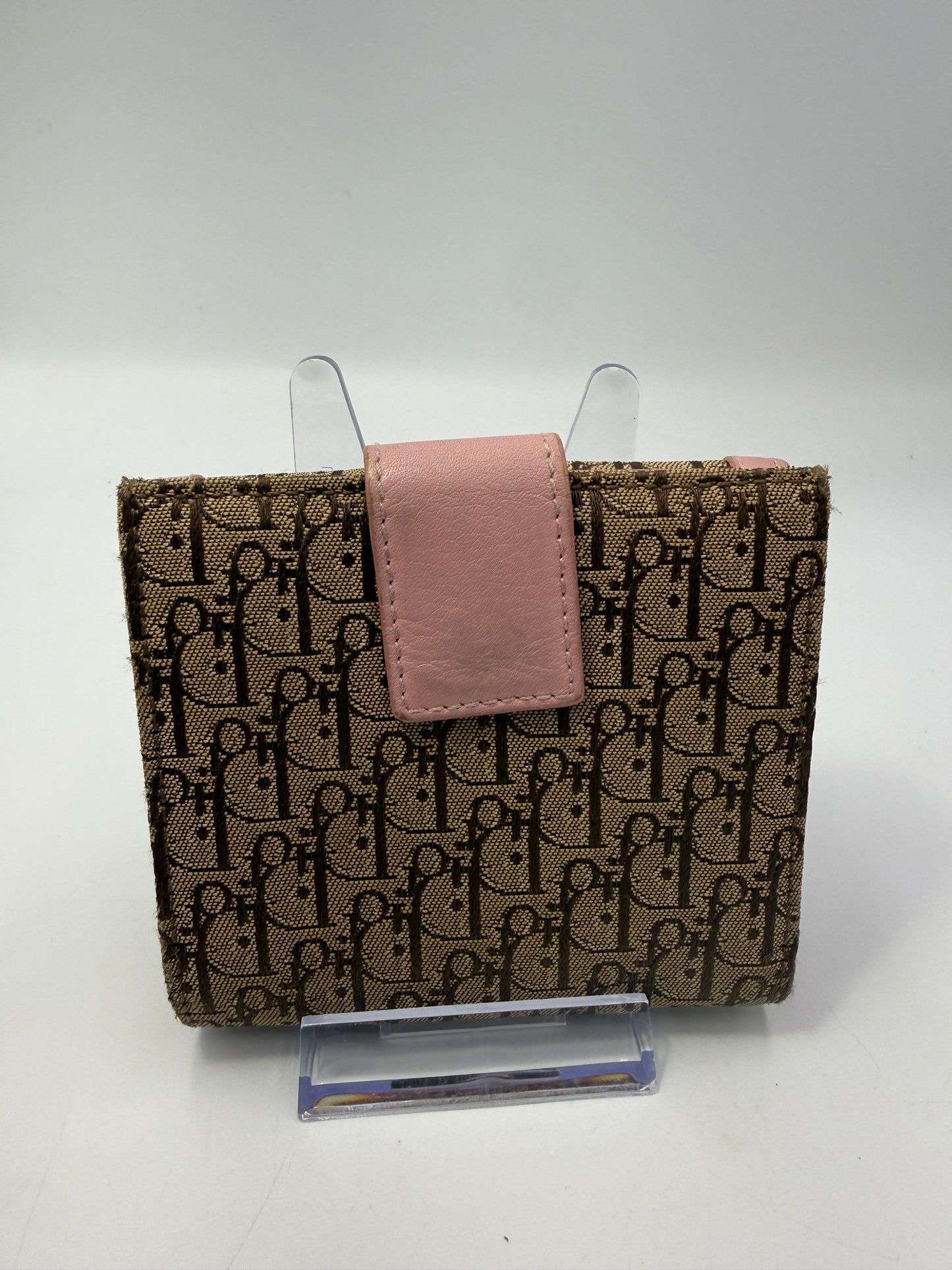 Christian Dior Vintage Pink Beige Trotter Wallet