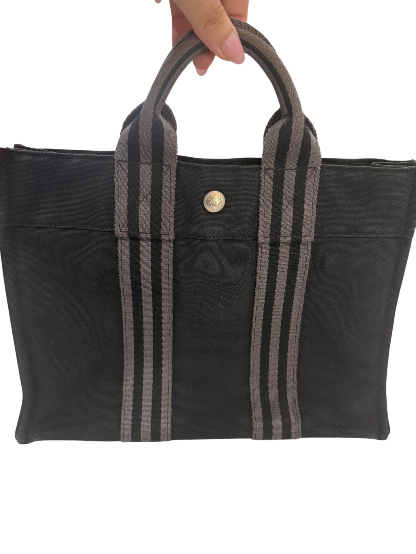 Hermès Black Canvas Fourre-Tout PM Tote Bag