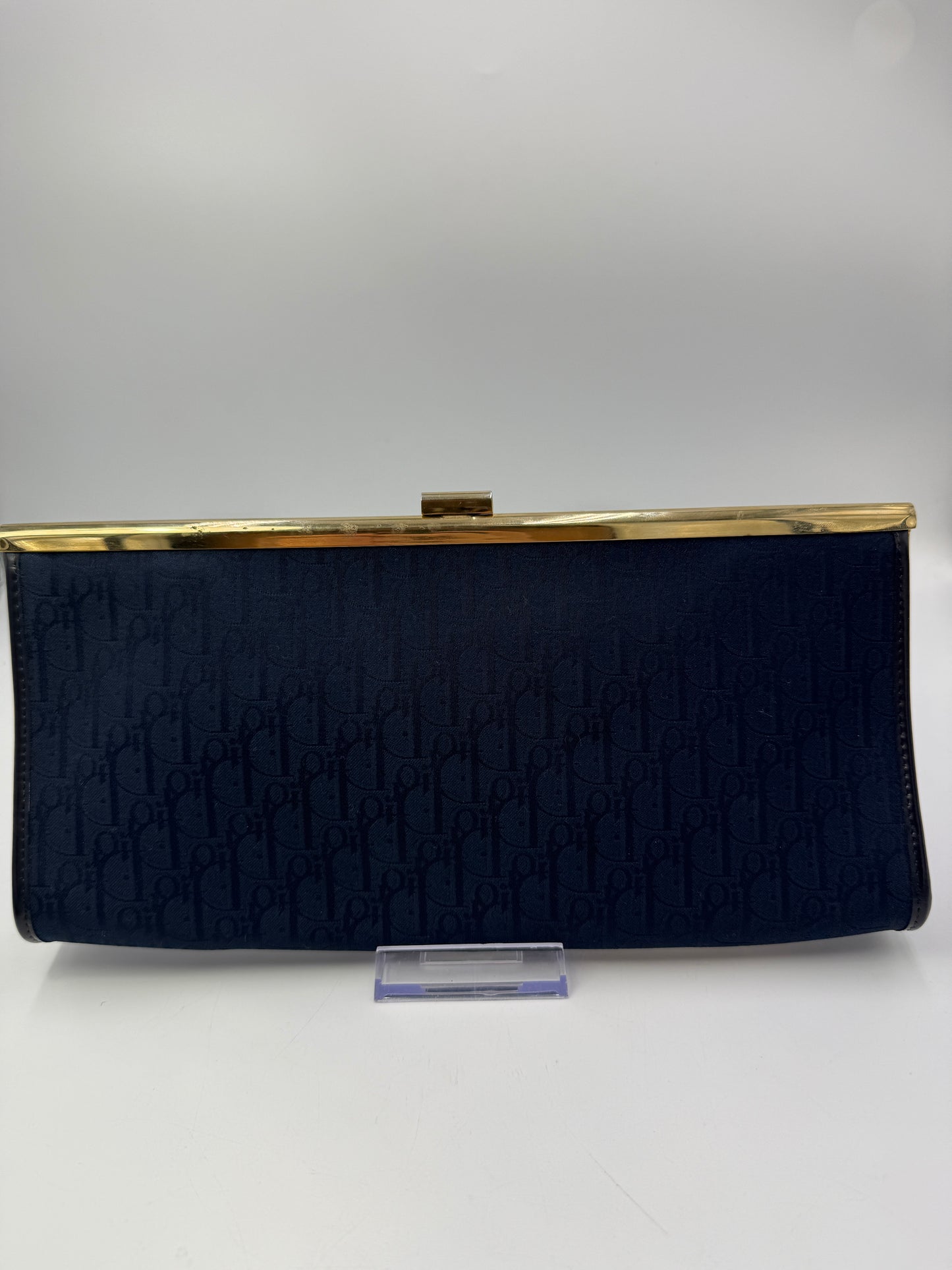 Christian Dior Vintage Blue Monogram Trotter Clutch