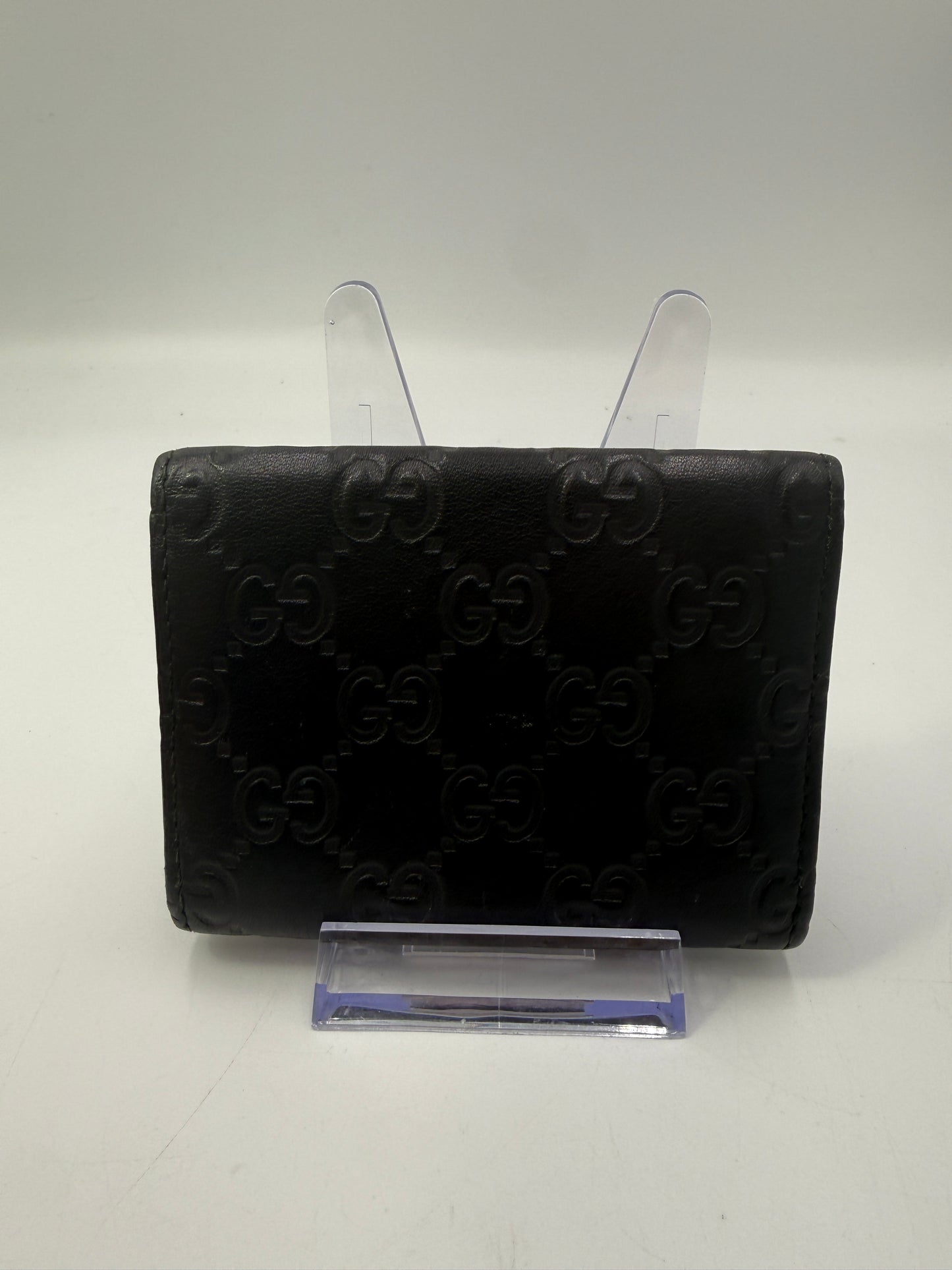 Gucci Guccissima Black Leather Card Holder