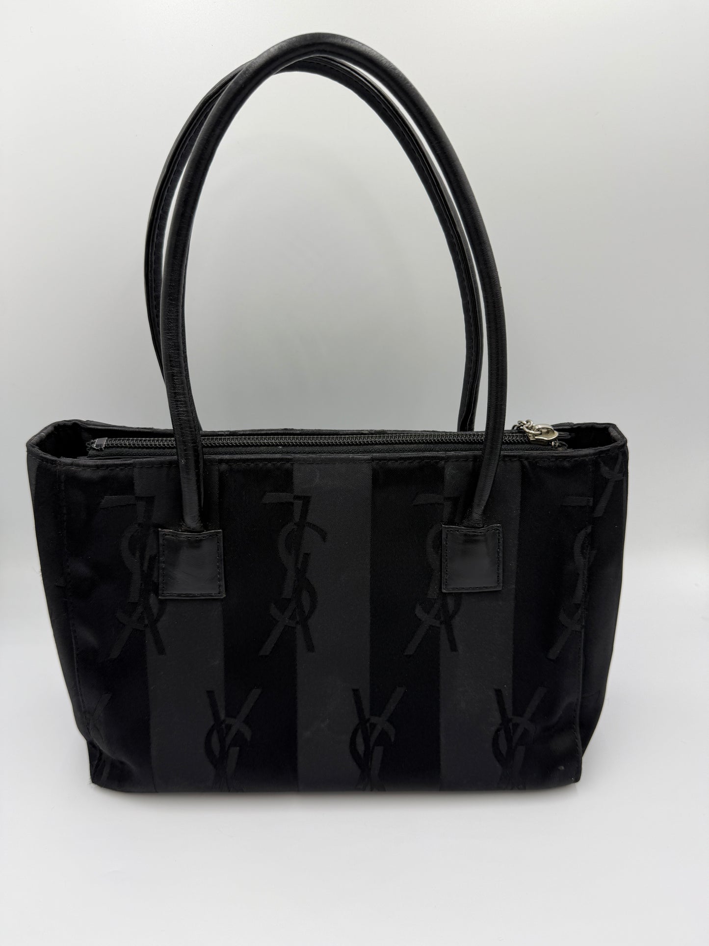 YSL Yves Saint Laurent Logo Striped Handbag