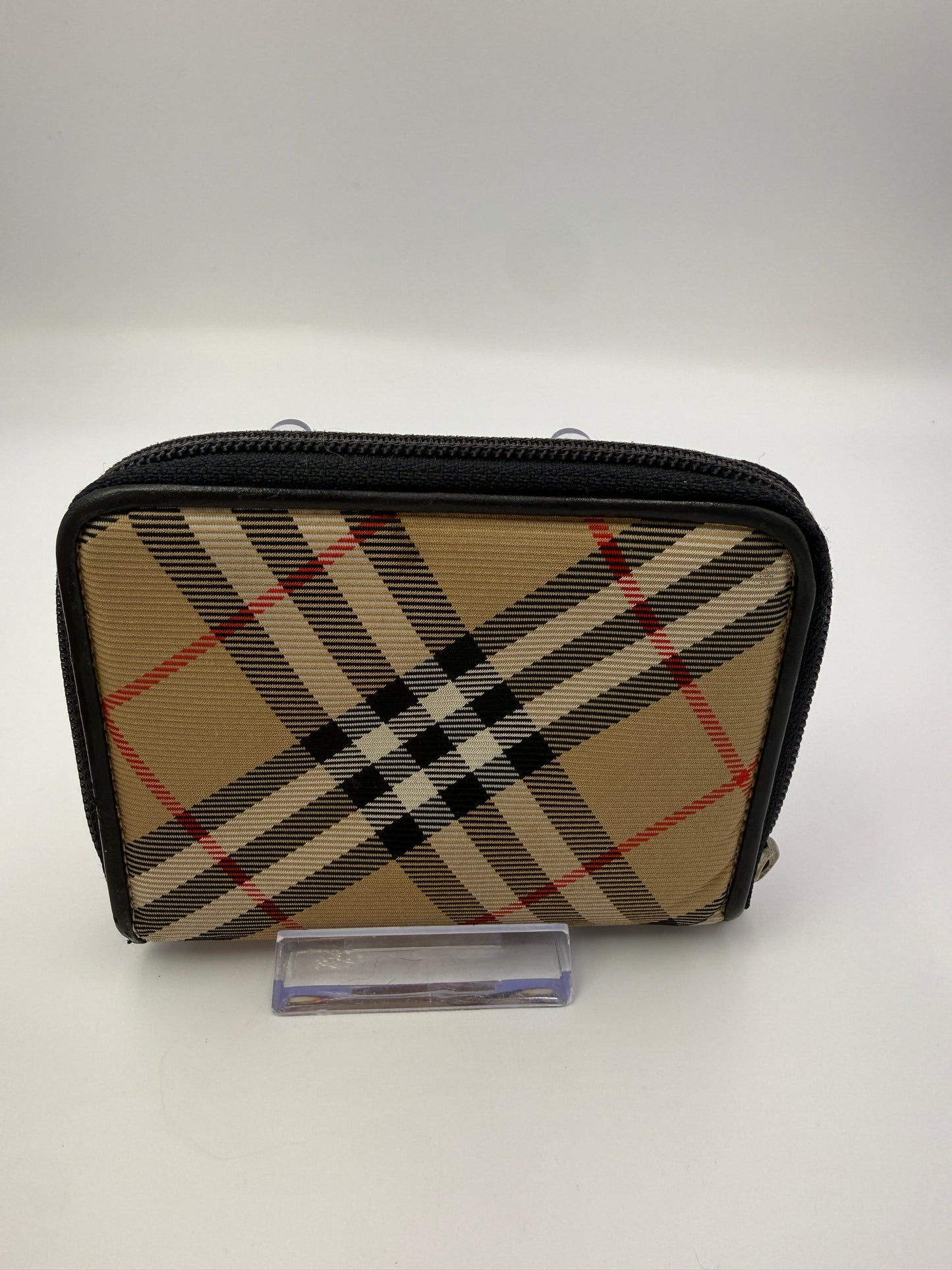 Burberry Compact Nova Check Zip Around Wallet