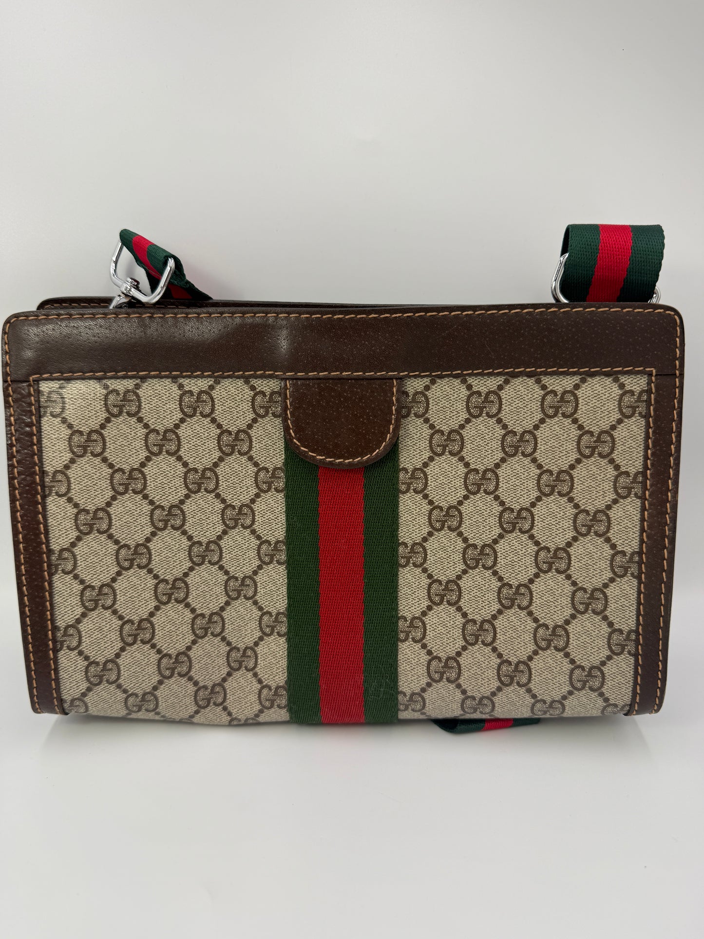Gucci Supreme Coated Canvas Sherry Line Toiletry Pouch