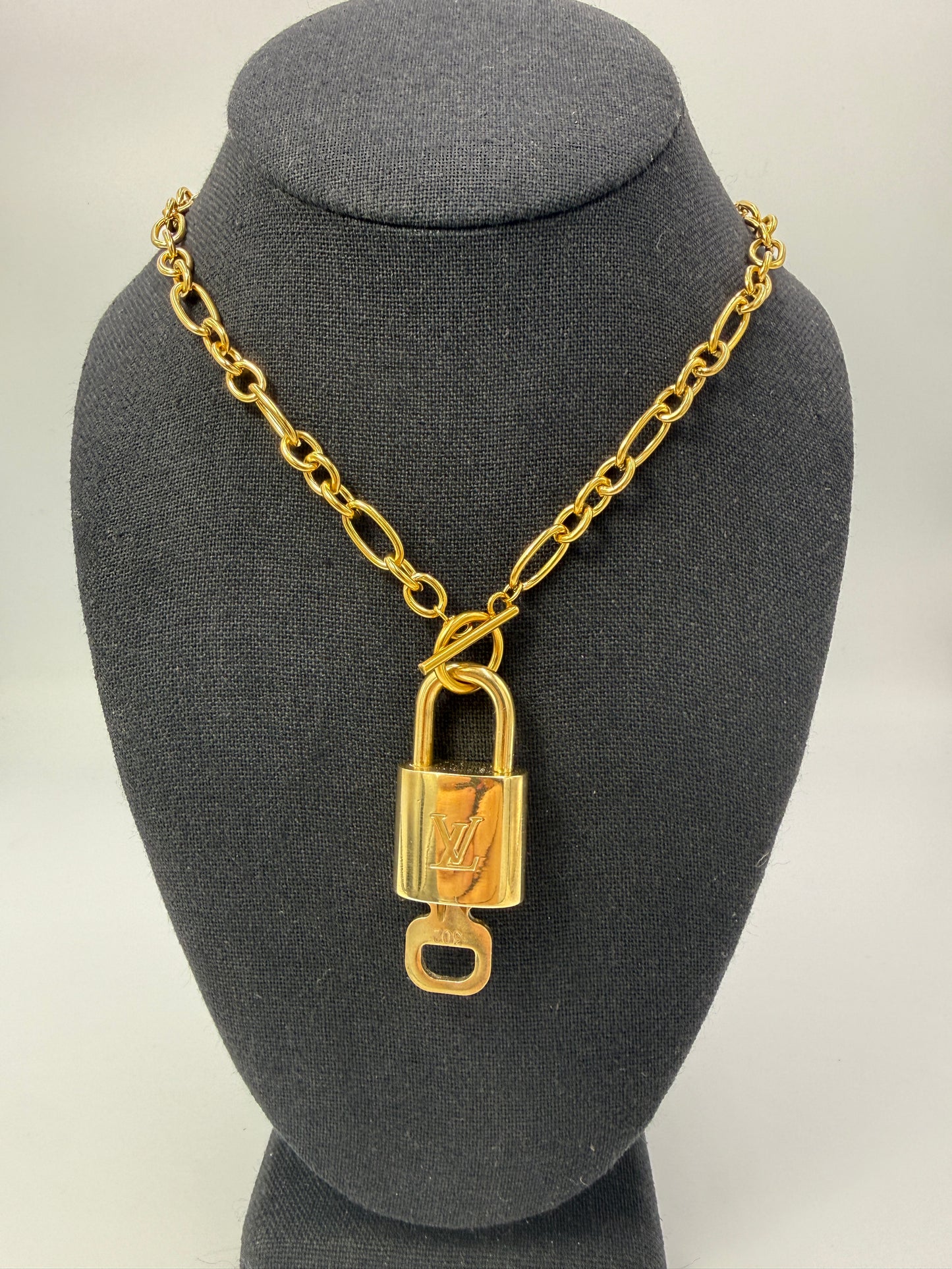 Louis Vuitton Lock & Key Pendant On Unbranded Necklace