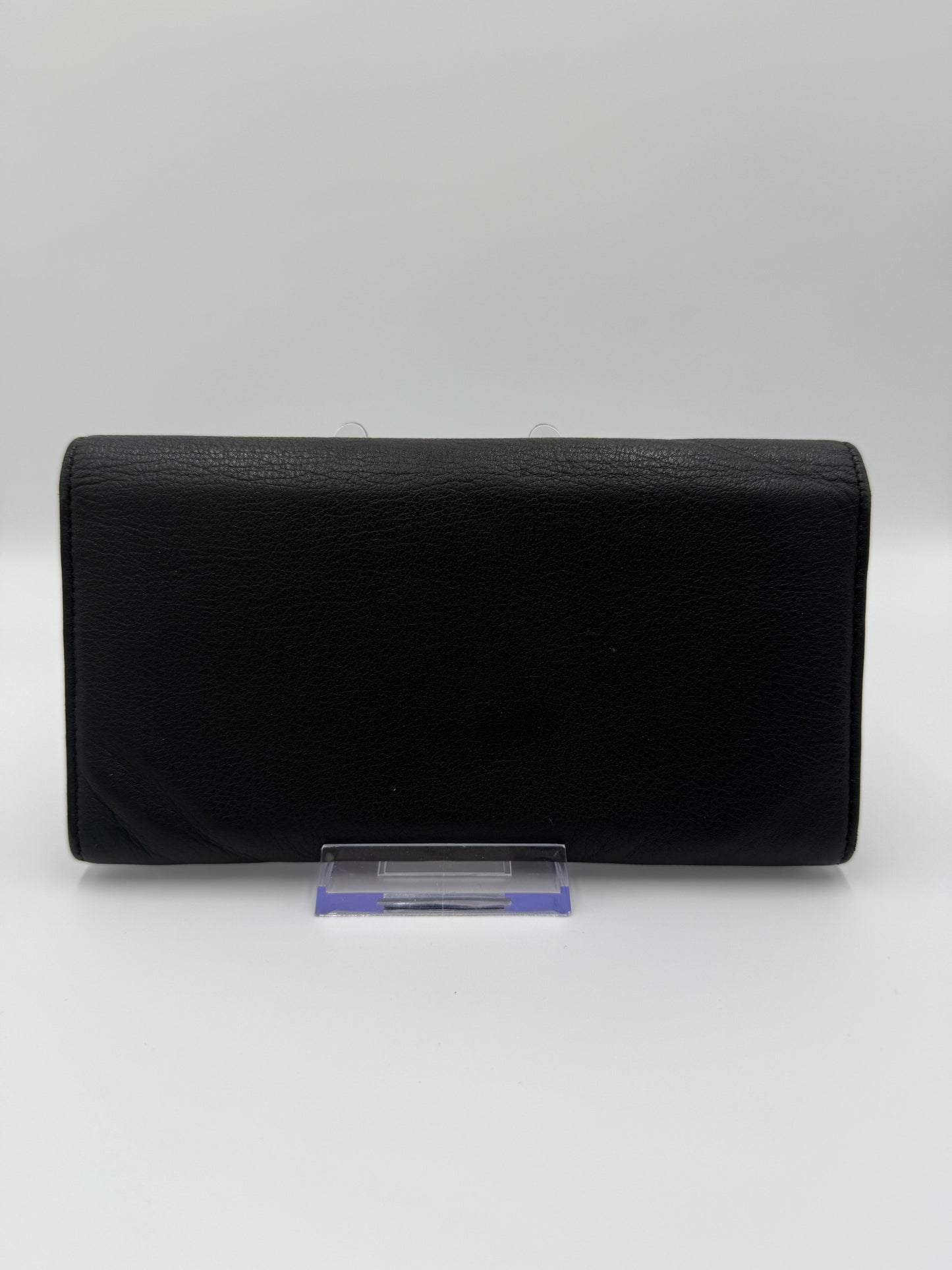 Yves Saint Laurent Monogram Black Leather Long Wallet