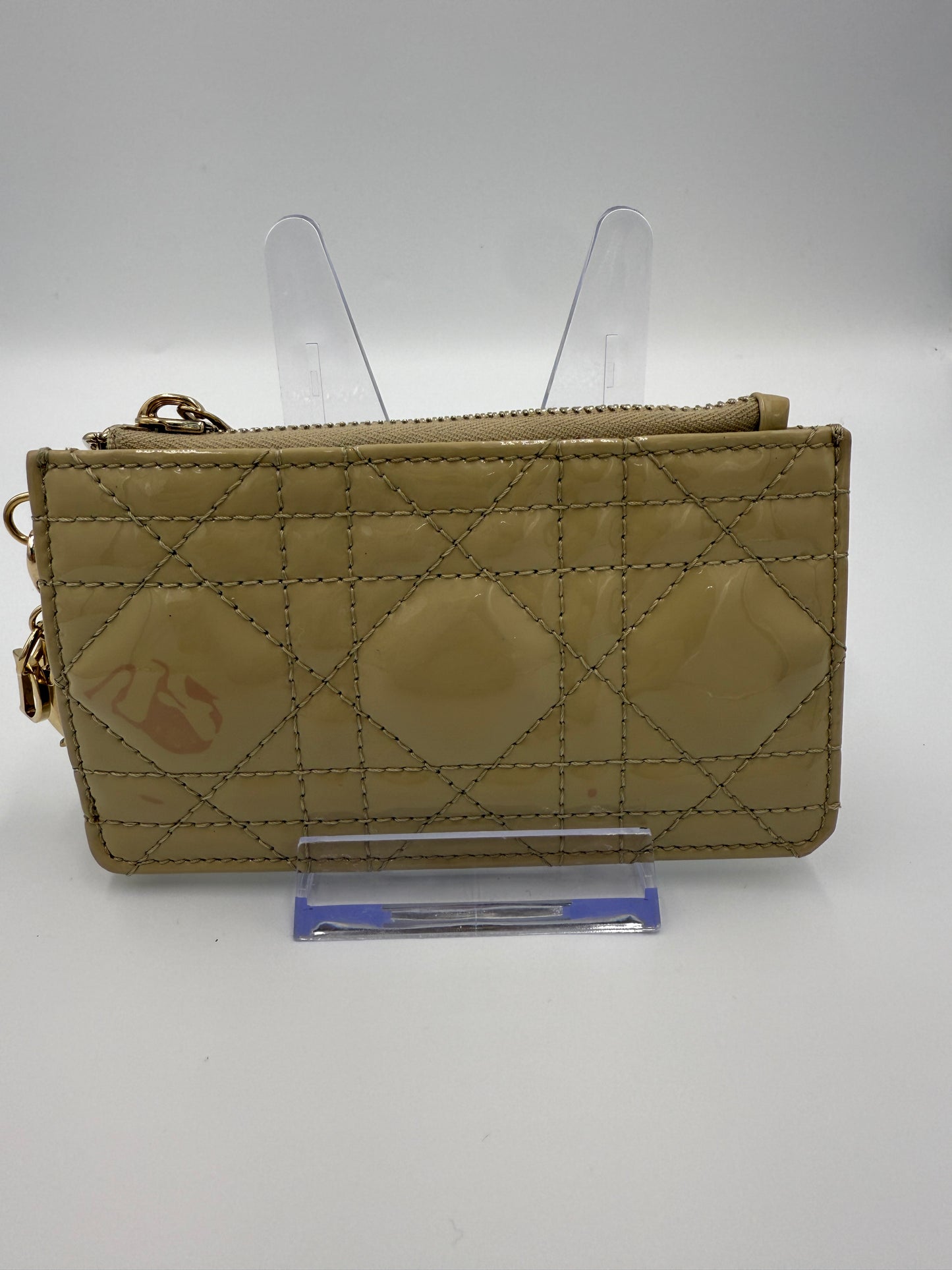 Christian Dior Nude Patent Leather Cannage Key Cles