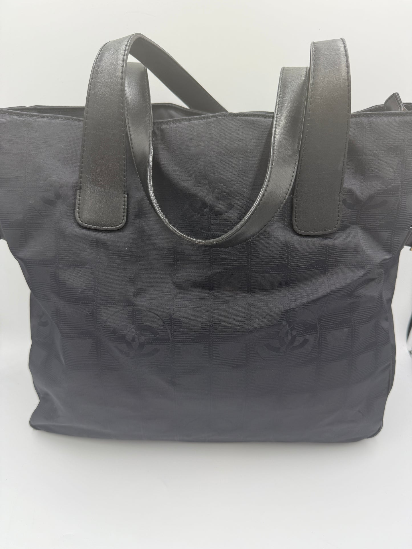 Chanel Black Nylon Travel Ligne Hand Bag