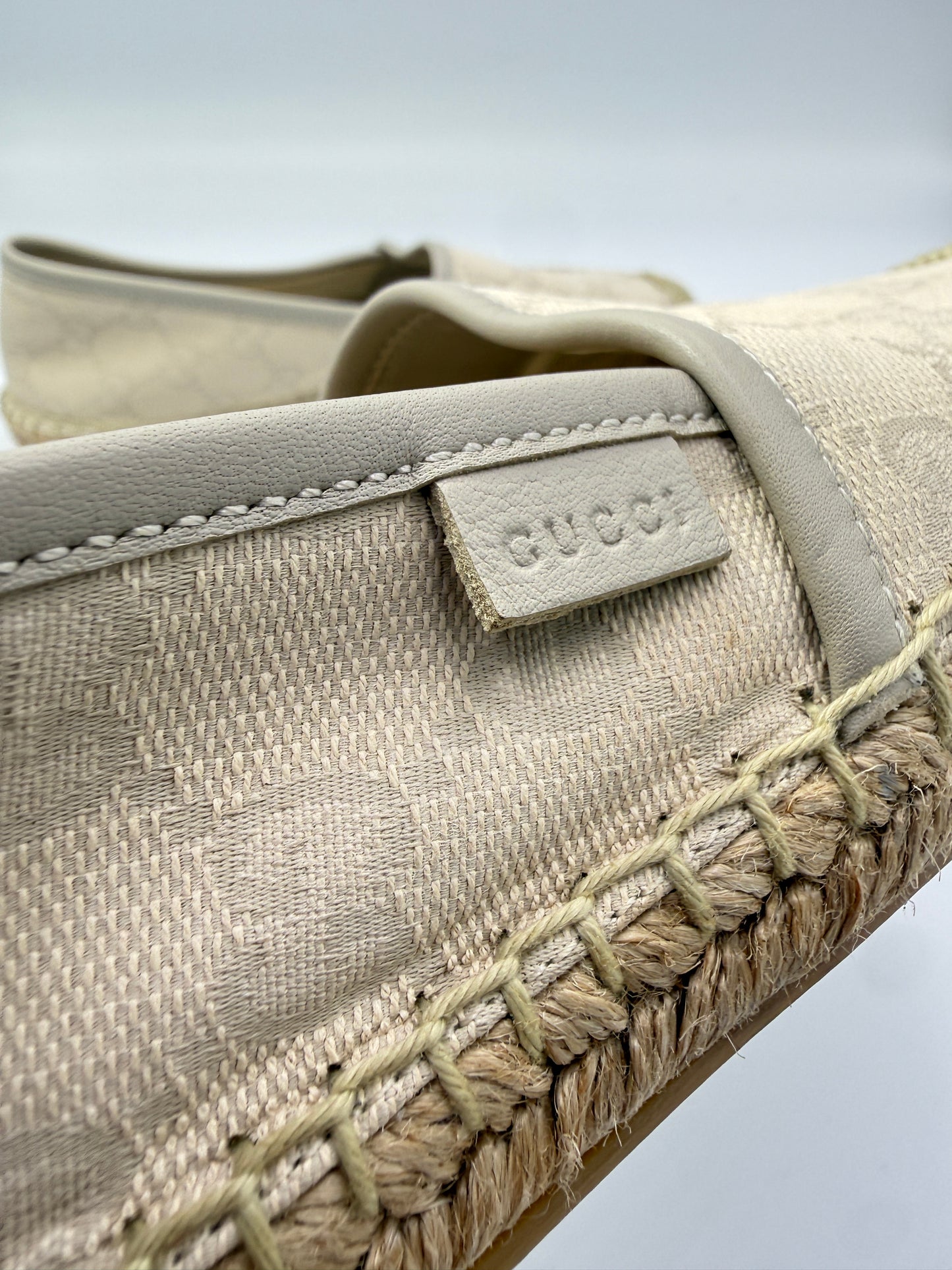 Gucci Guccissima Tan Colored Canvas Espadrilles Size 6