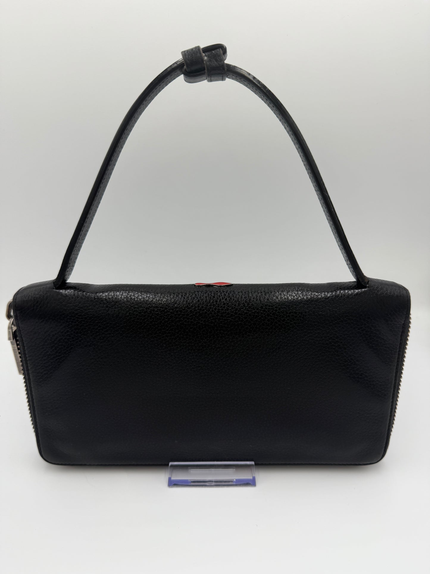 Christian Louboutin Black Leather Oversized Clutch Wallet