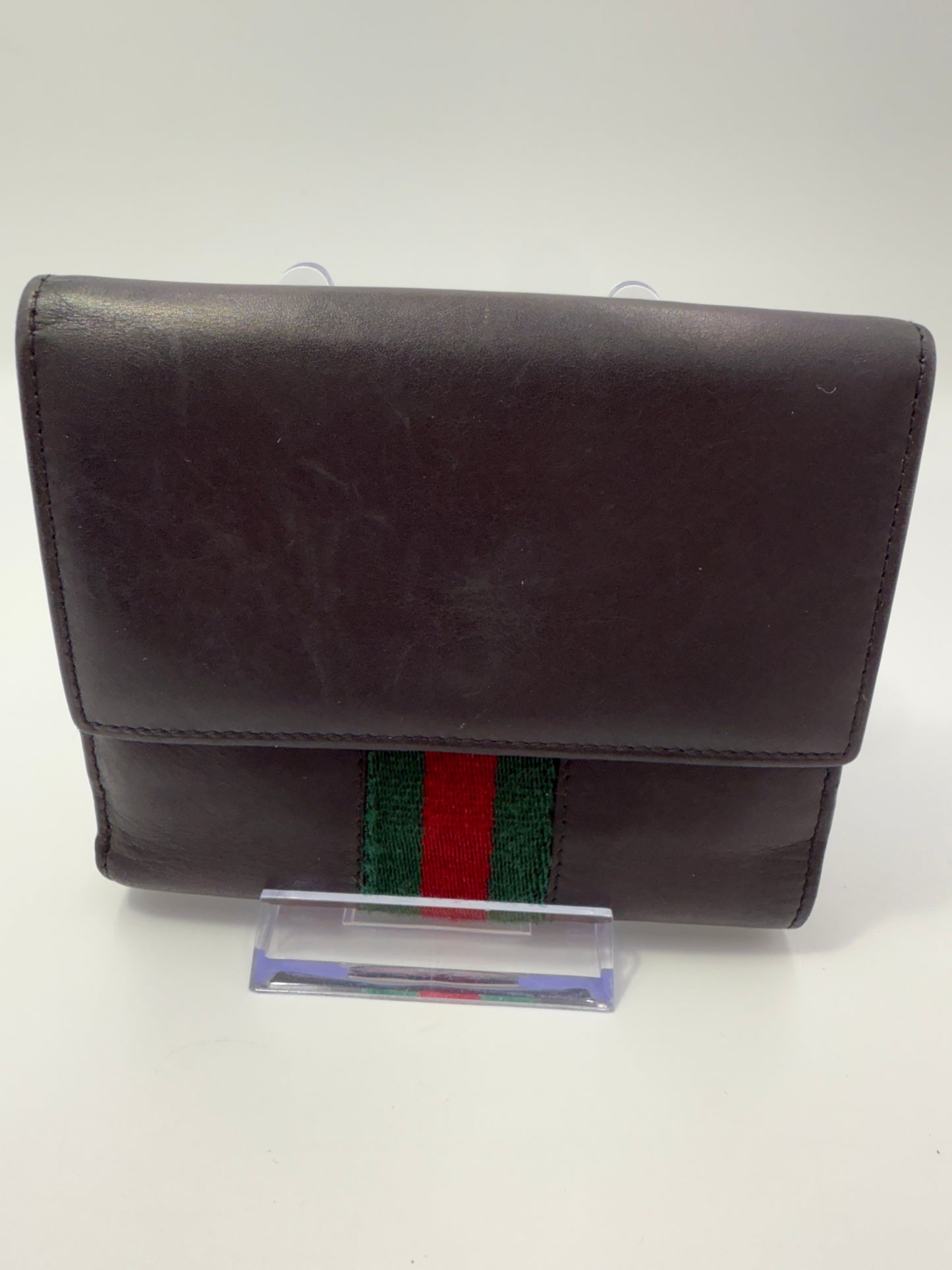 Gucci Black Smooth Leather Sherry Compact Wallet