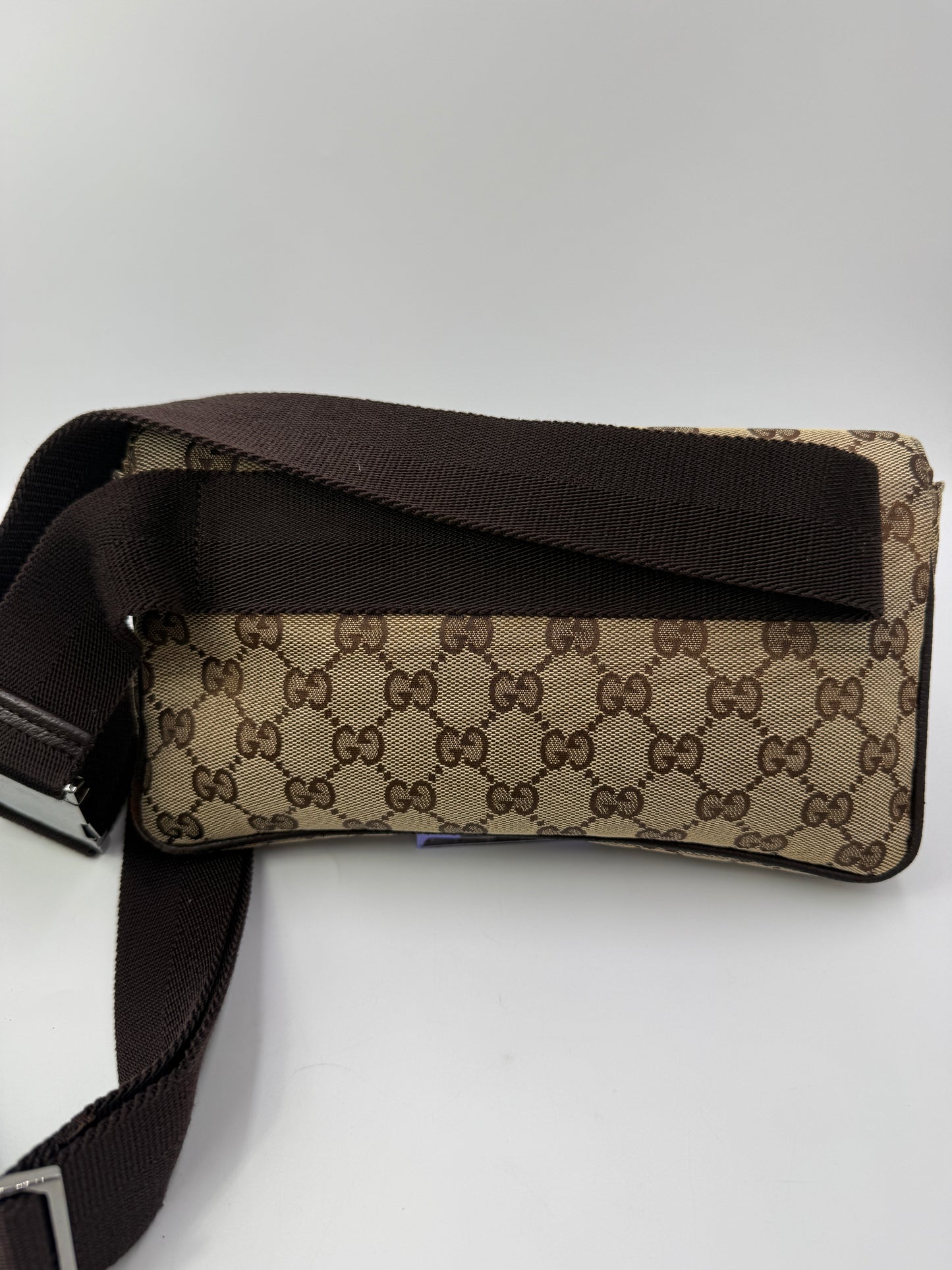 Gucci Guccissima Unisex Canvas Waist Bag with Adjustable Strap