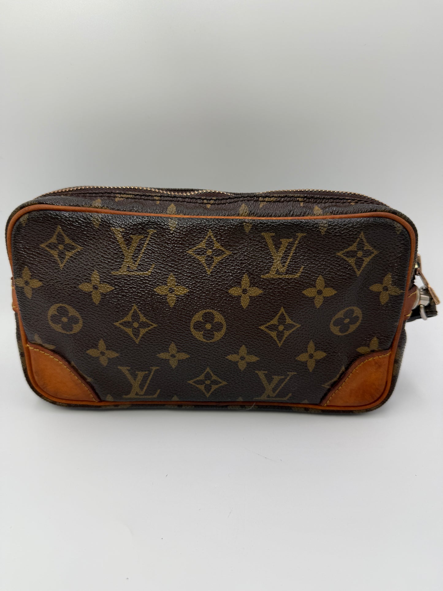 Louis Vuitton Monogram Coated Canvas Wristlet with Vachetta