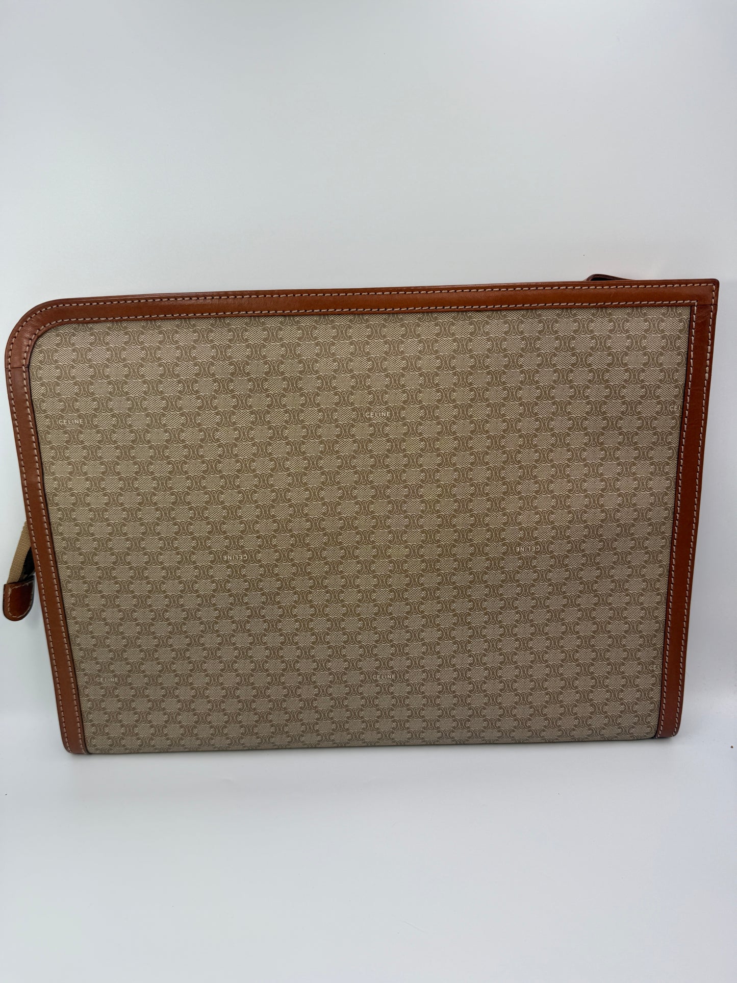 Celine Vintage Macadam Coated Canvas Computer Business Bag