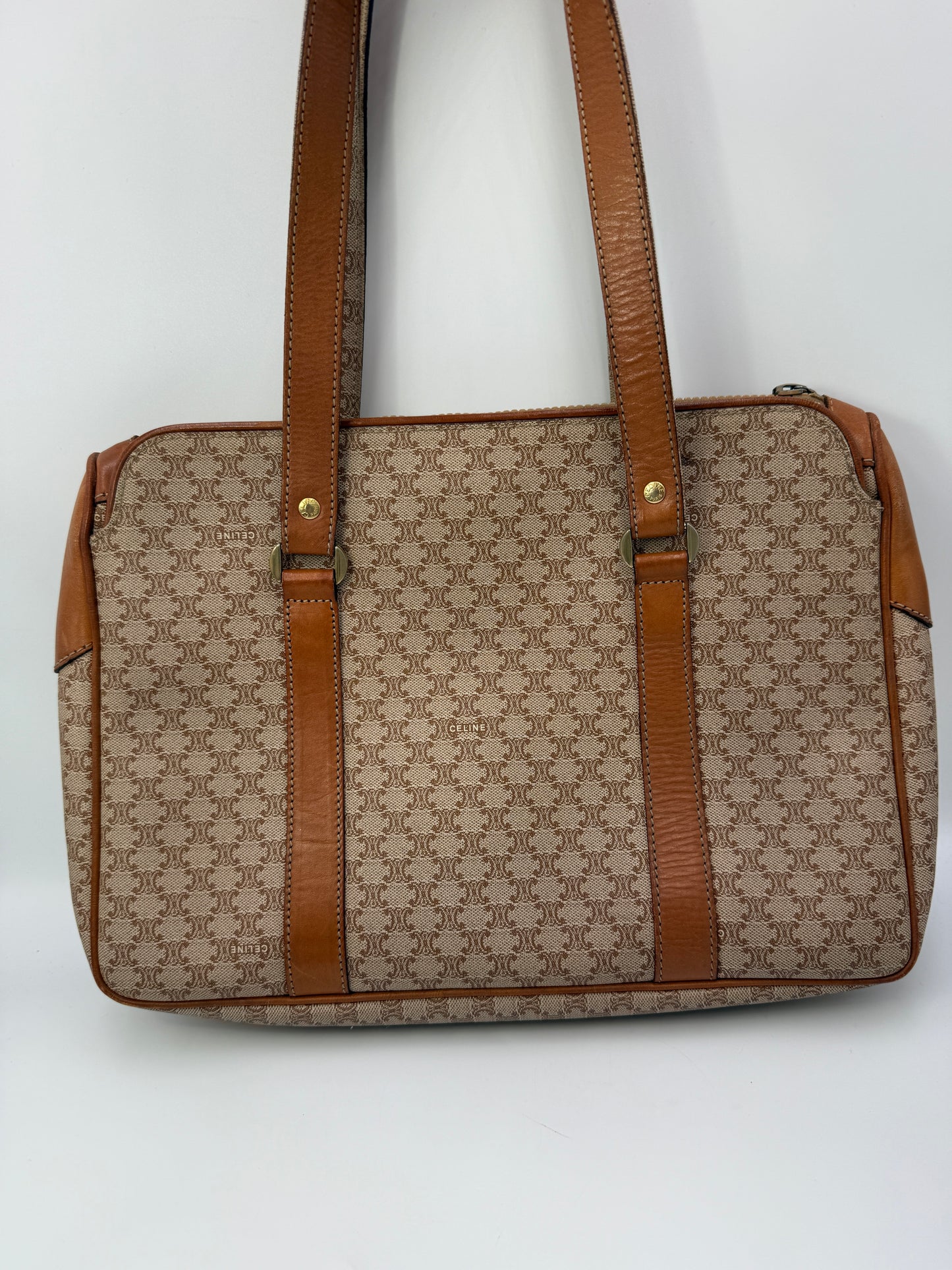 Celine Vintage Coated Canvas Shoulder Bag