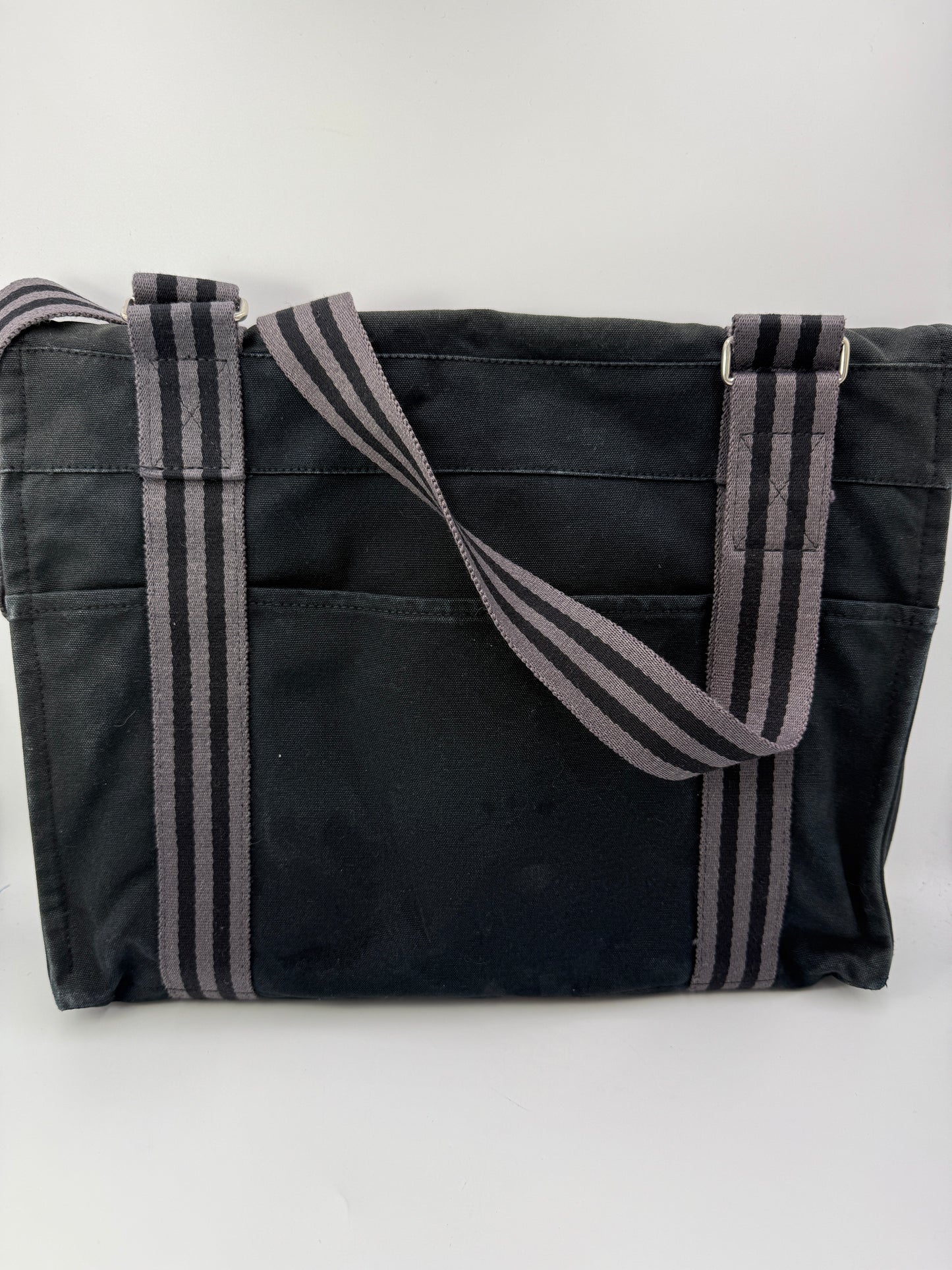 Hermes Black Grey Messenger Crossbody Bag