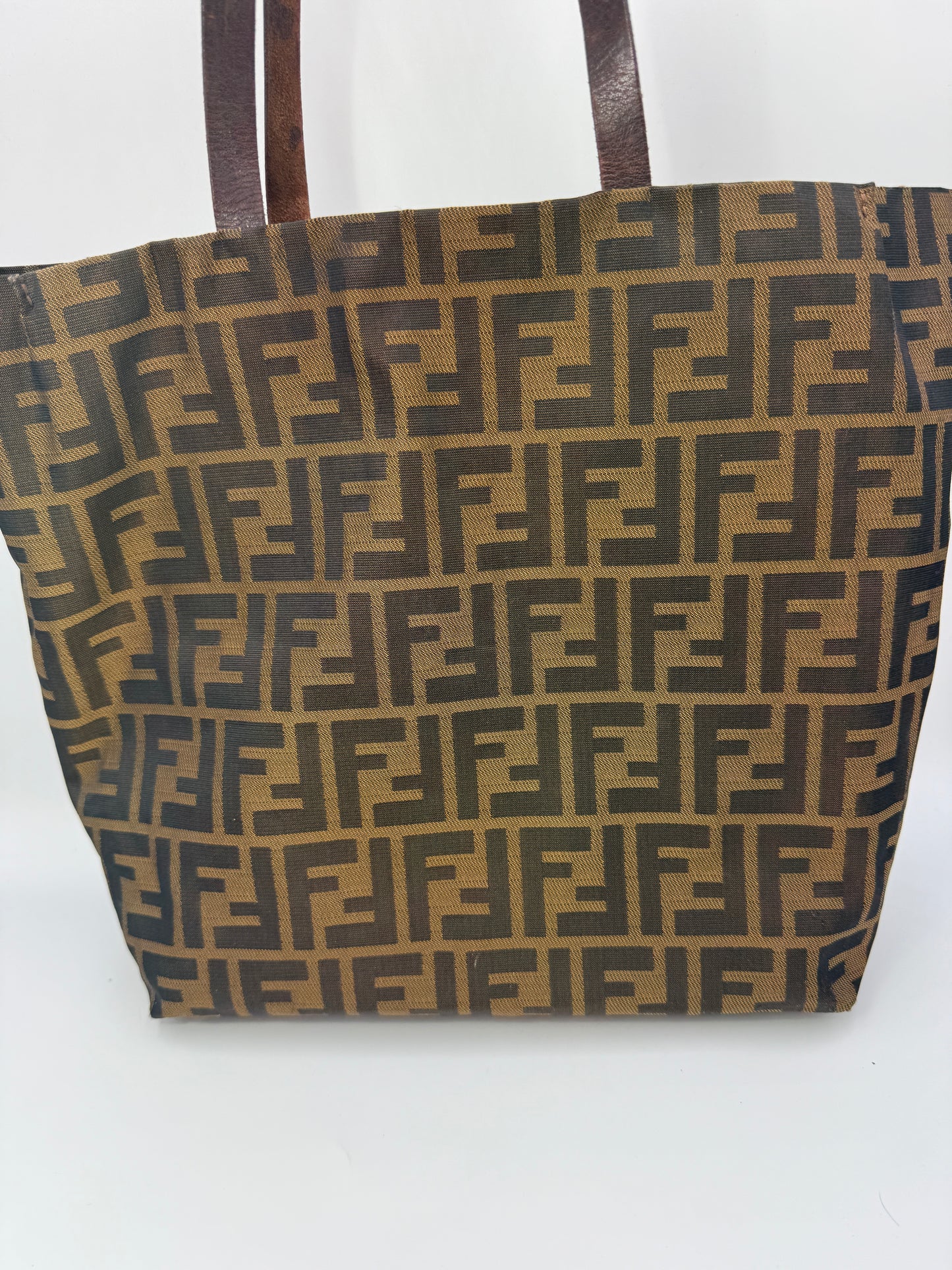 Fendi Canvas Zucca Tote Brown and Black