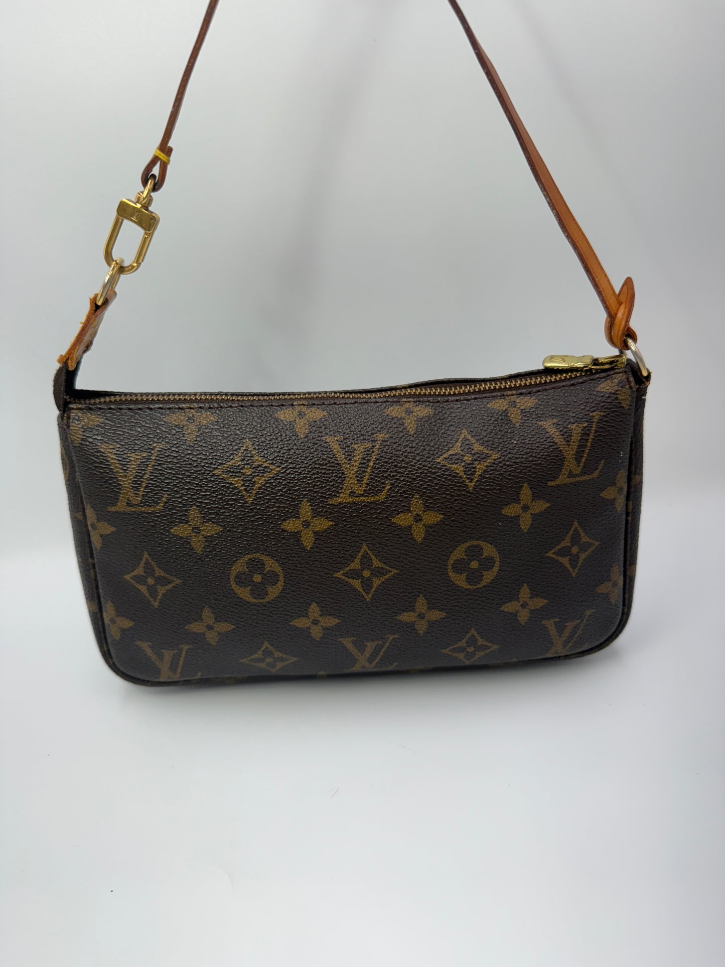 Louis Vuitton Monogram Pochette with Vachetta Leather Strap AR0939