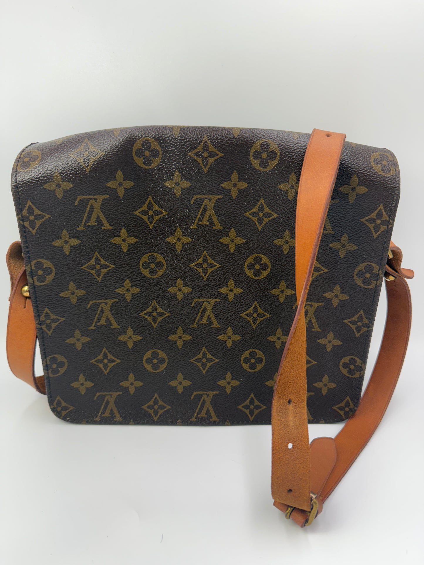 Louis Vuitton Monogram Cartouchiere GM Crossbody Shoulder Bag 8909 SL