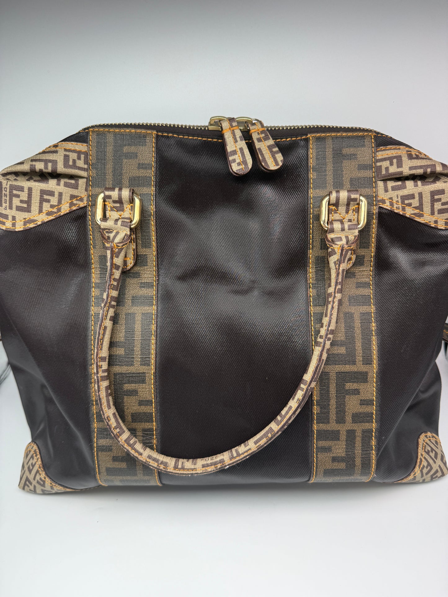 Fendi Coated Canvas Zucca Zucchino Shoulder Bag