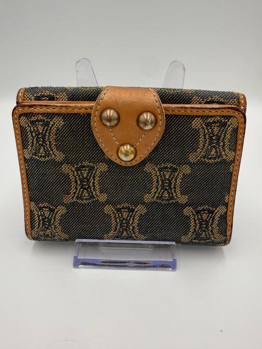 Celine Blue Denim and Rose Gold Compact Wallet