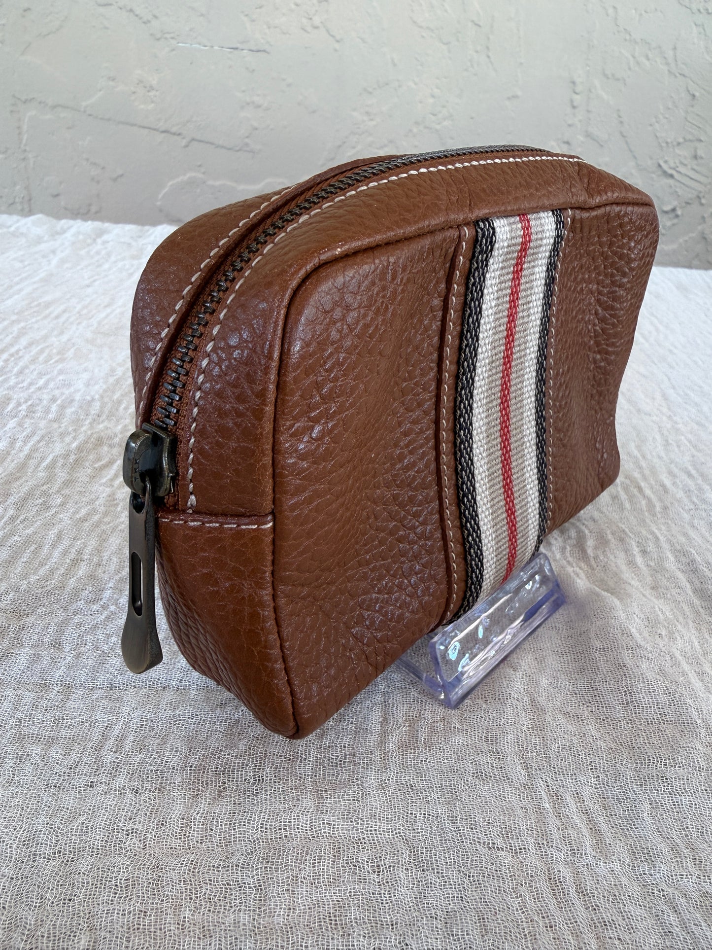 Burberry Pebbled Leather Cosmetic or Toiletry Pouch