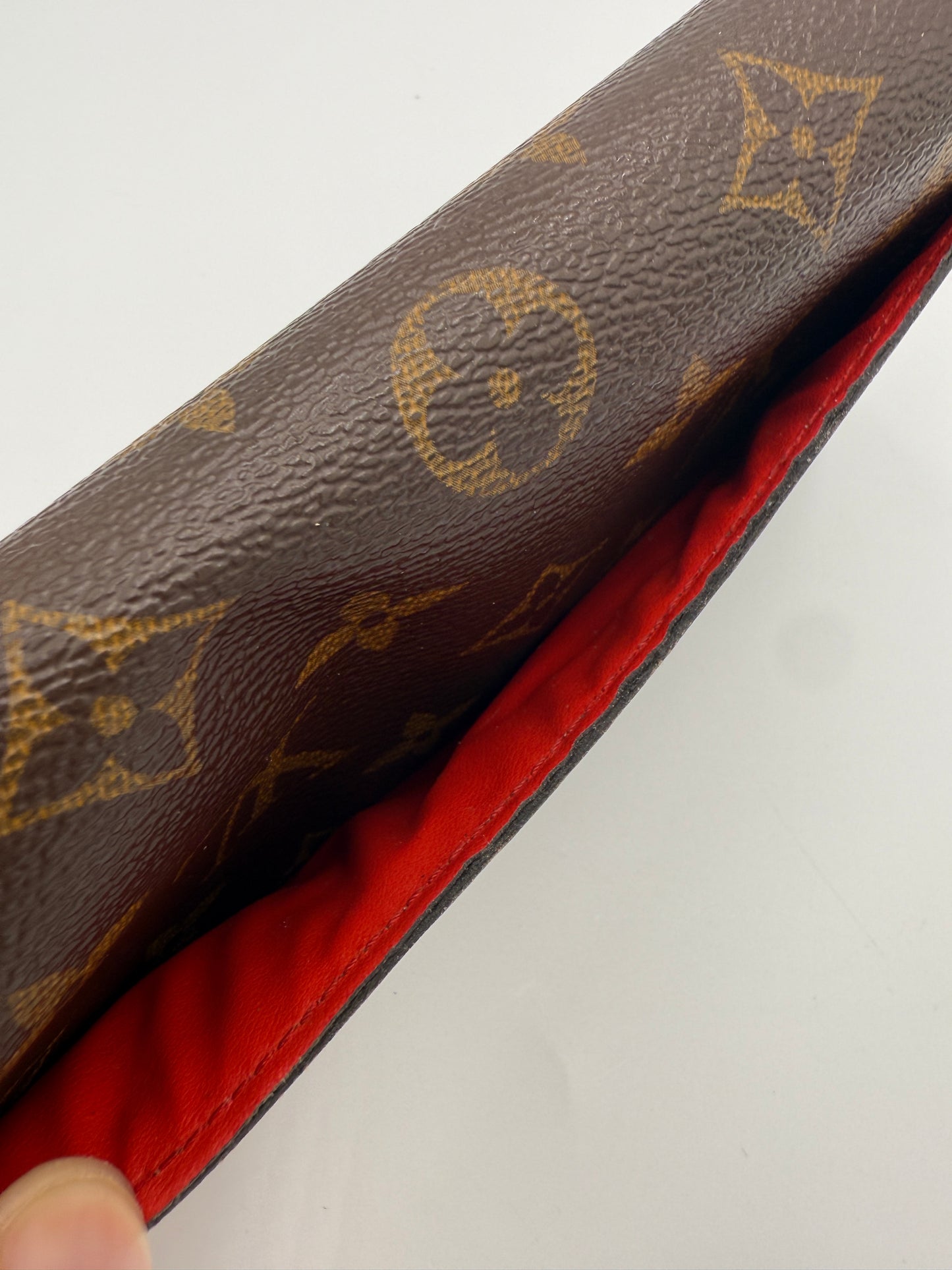 Louis Vuitton Monogram Red Leather Interior Sarah Wallet