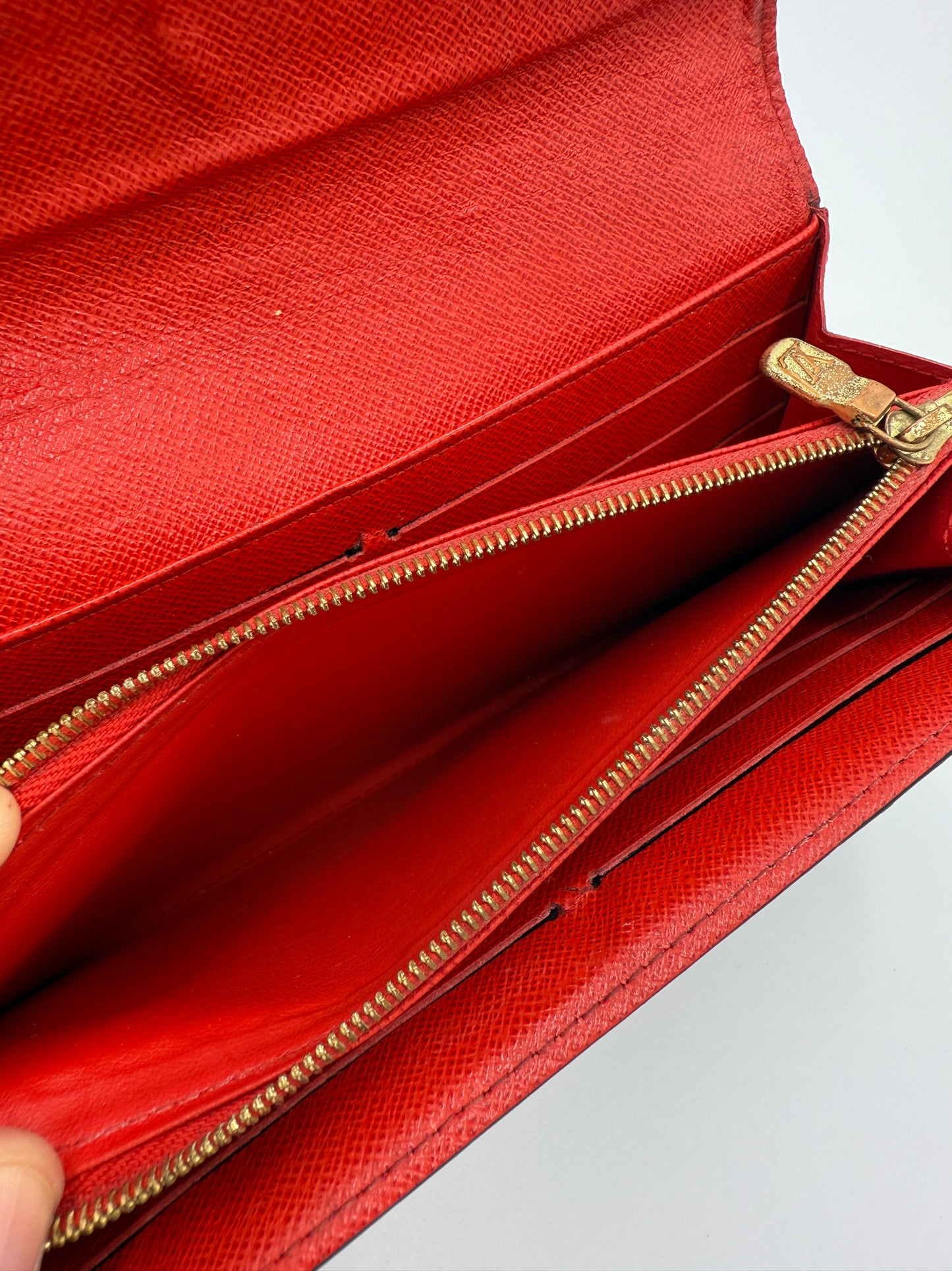 Louis Vuitton Monogram Red Leather Interior Sarah Wallet