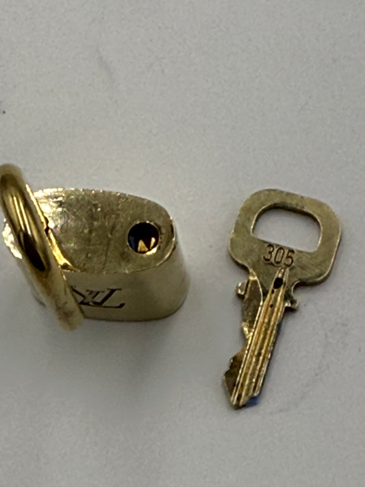 Louis Vuitton Gold Tone Brass Lock and Key 305