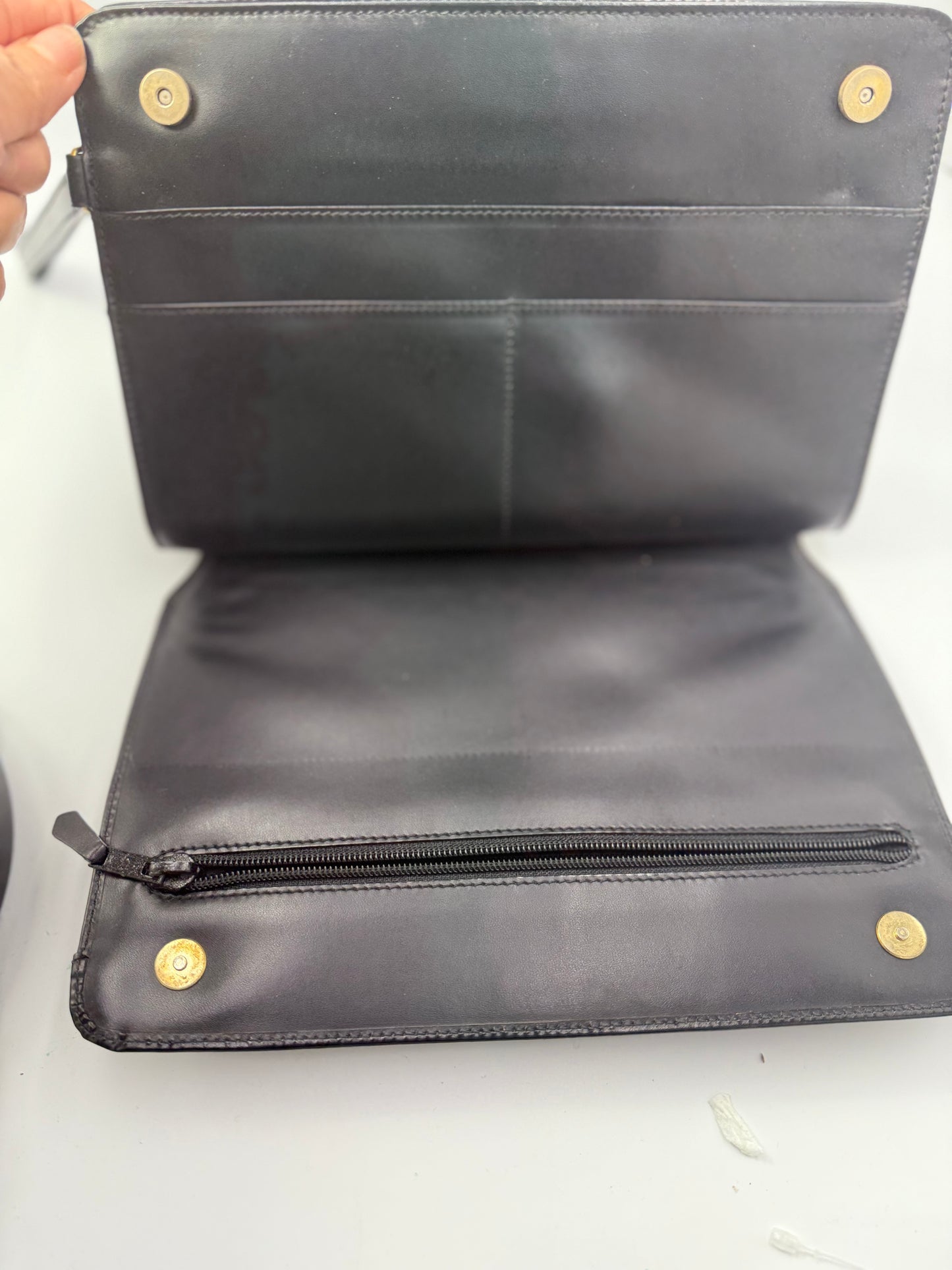 Dunhill Black Leather Toiletry Travel Clutch