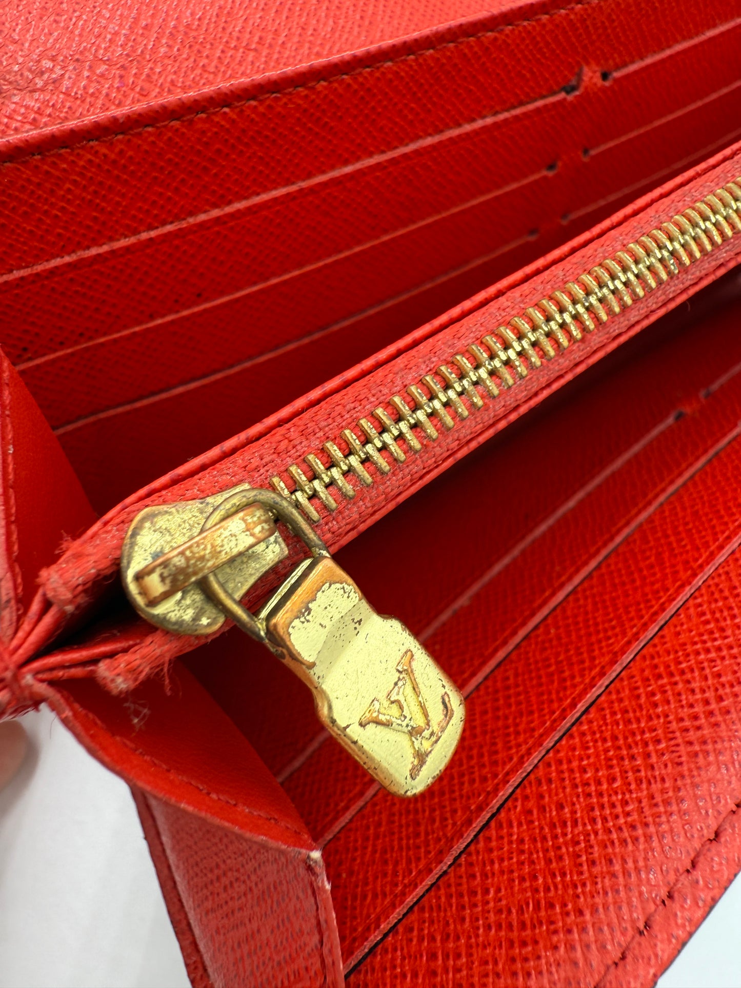 Louis Vuitton Monogram Red Leather Interior Sarah Wallet