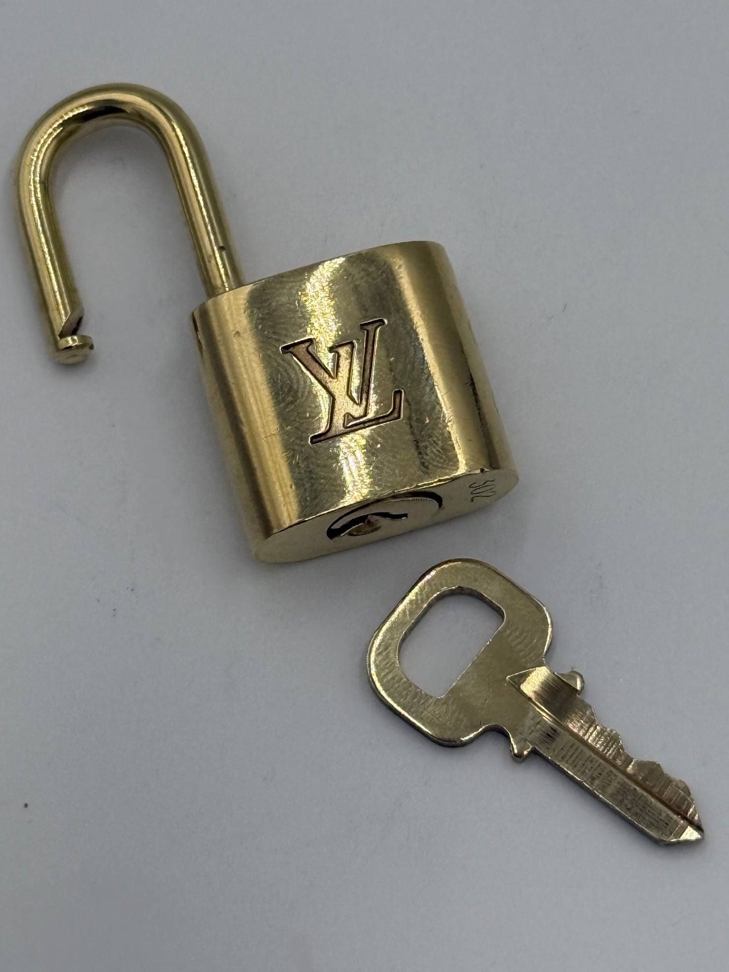 Louis Vuitton Gold Tone Brass Lock and Key 302