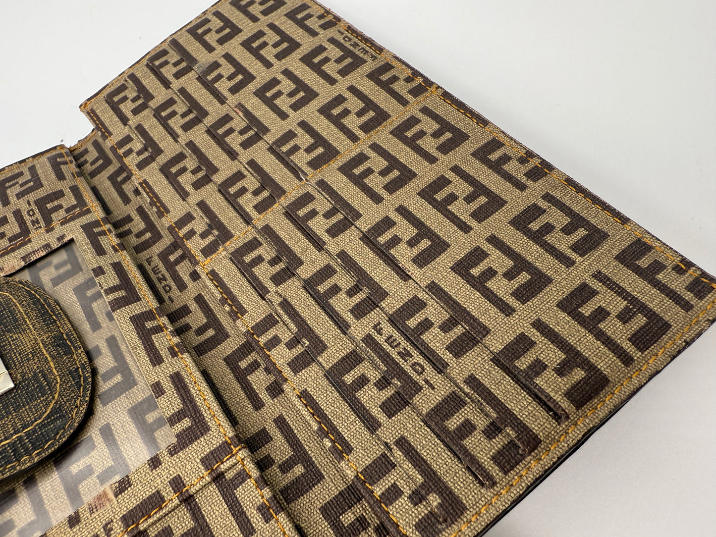 Fendi Brown Zucca Coated Canvas Long Wallet