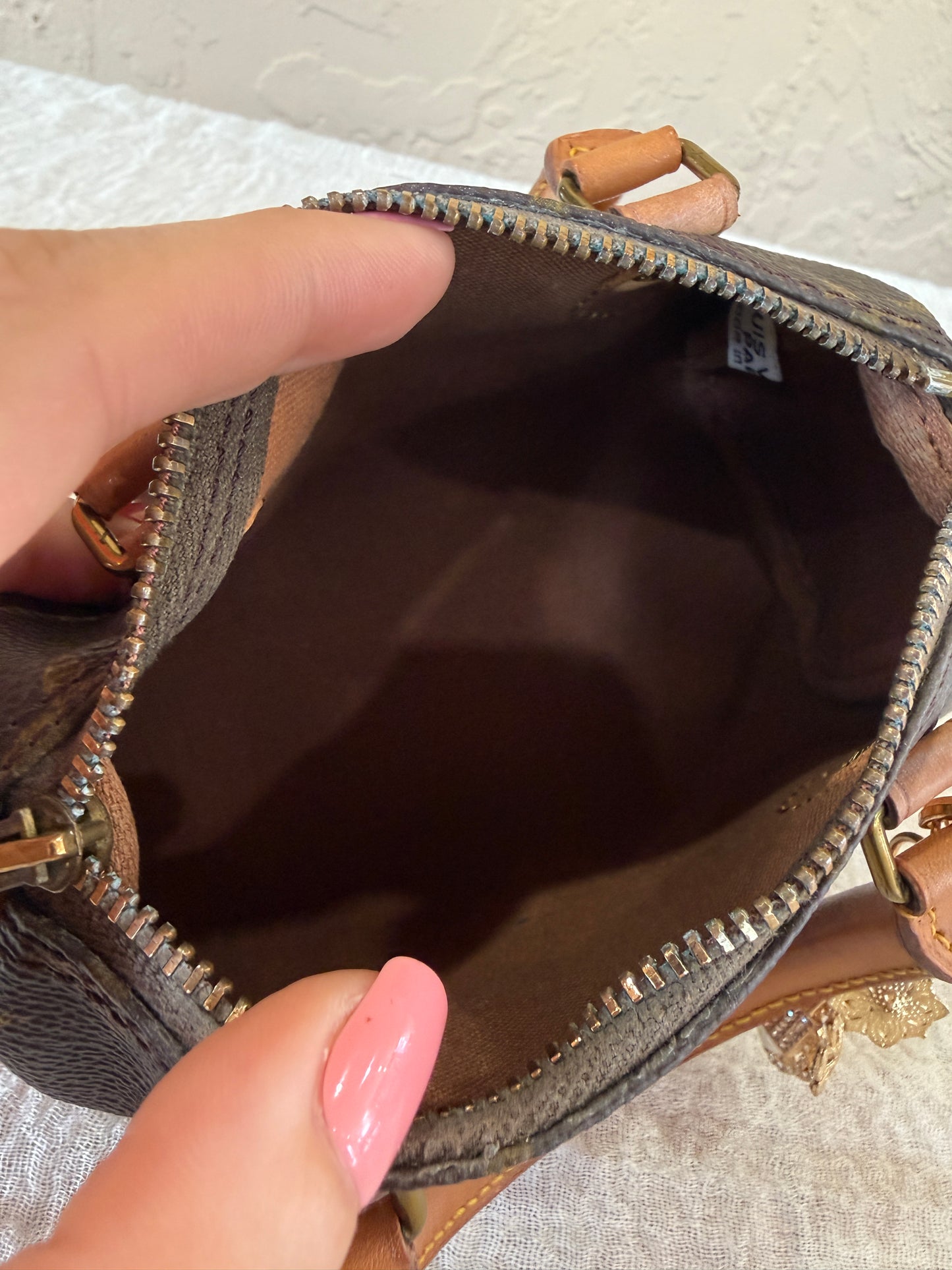 Louis Vuitton Mini Speedy With Unbranded Chain and Charm