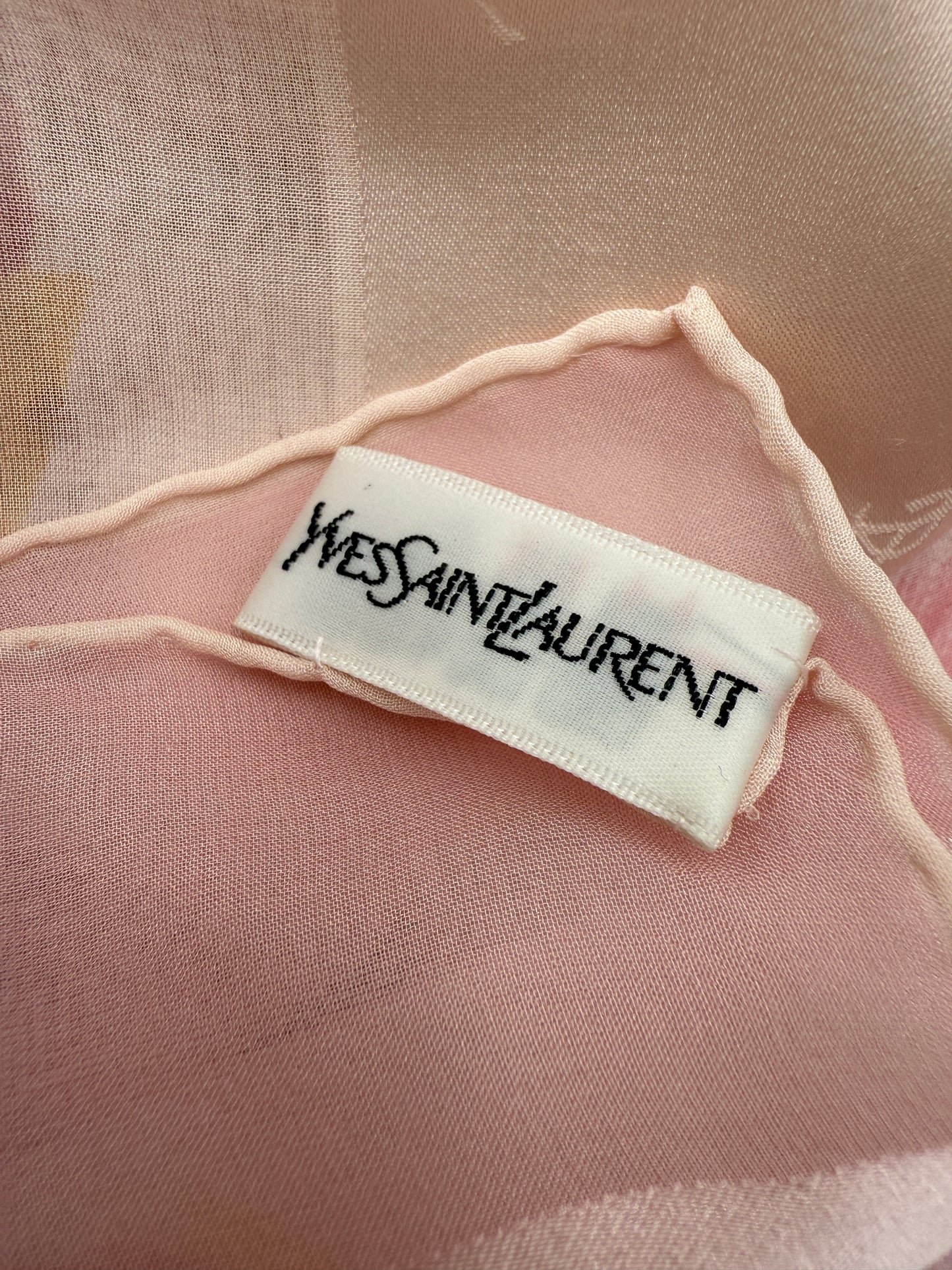 YSL Yves Saint Laurent 100% Silk Scarf