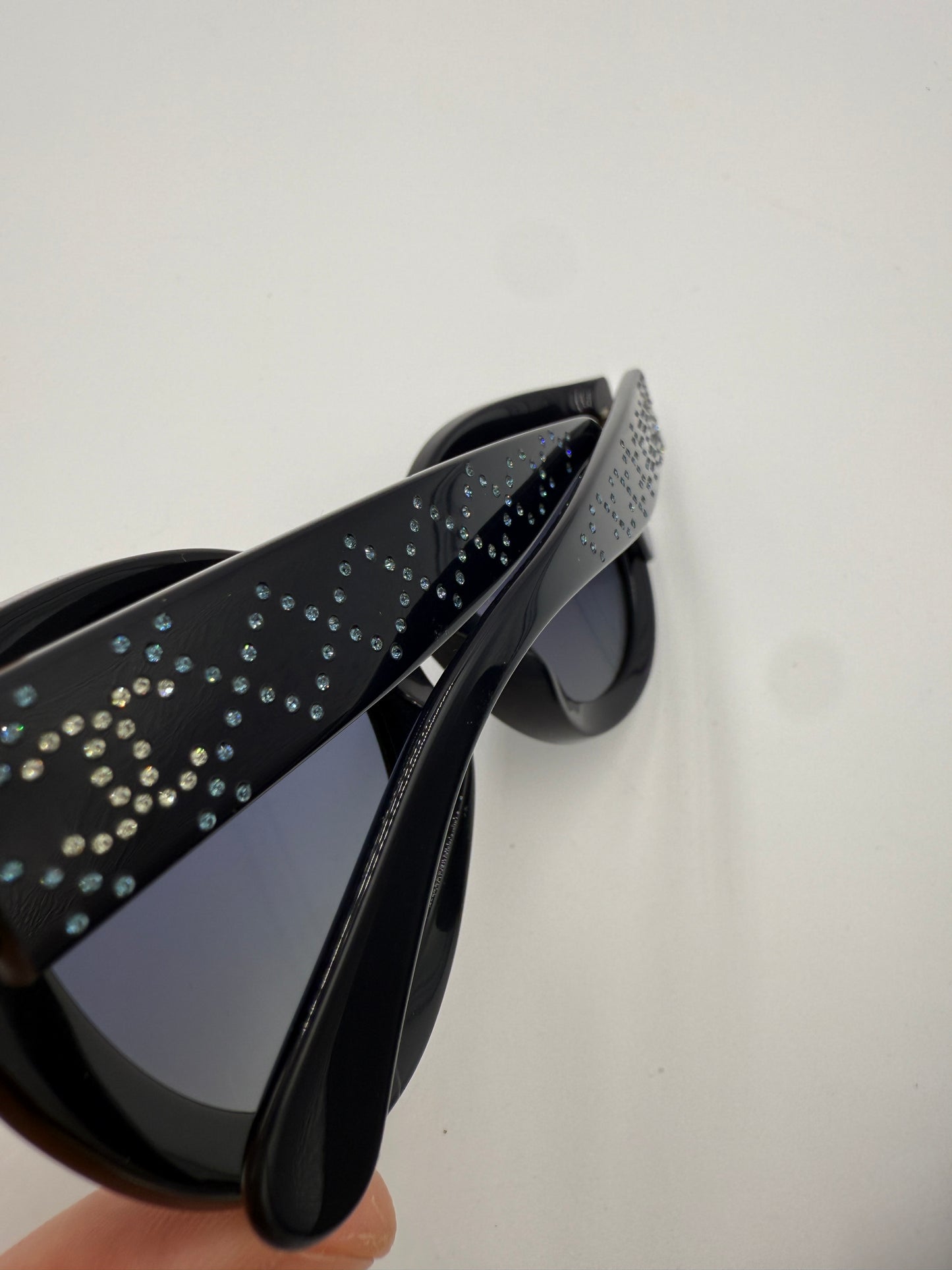 Chanel Swarovski Crystal Sunglasses With Case and CC Cloth