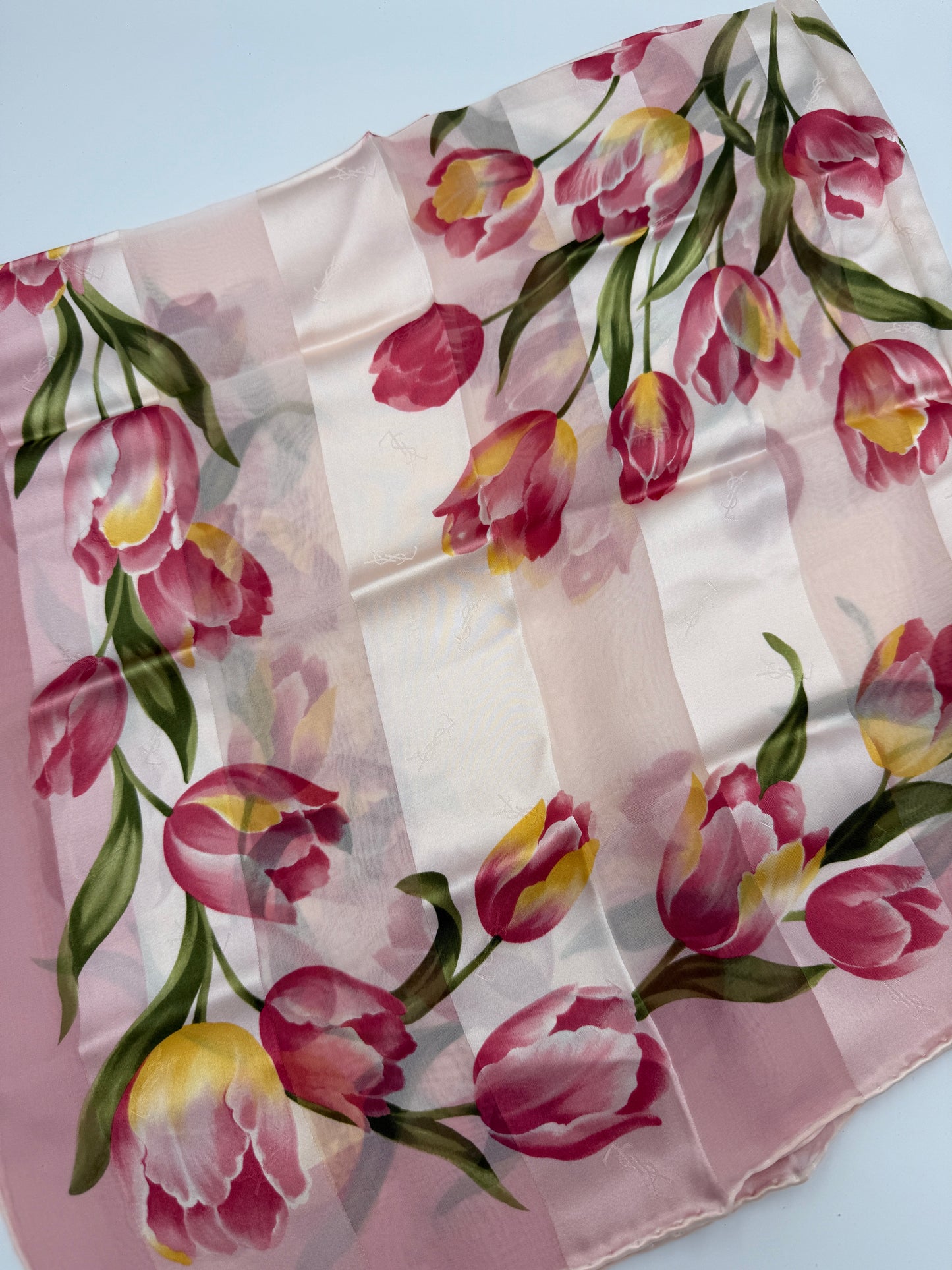 YSL Yves Saint Laurent 100% Silk Scarf