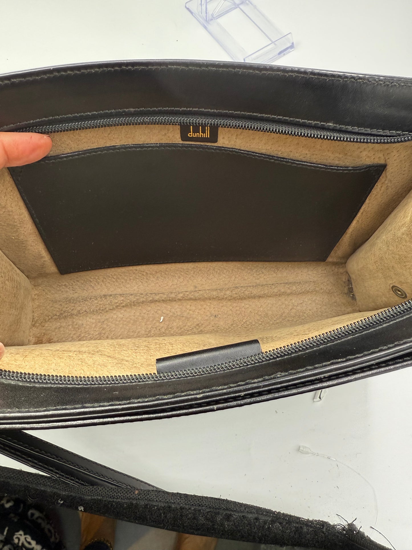 Dunhill Black Leather Toiletry Travel Clutch