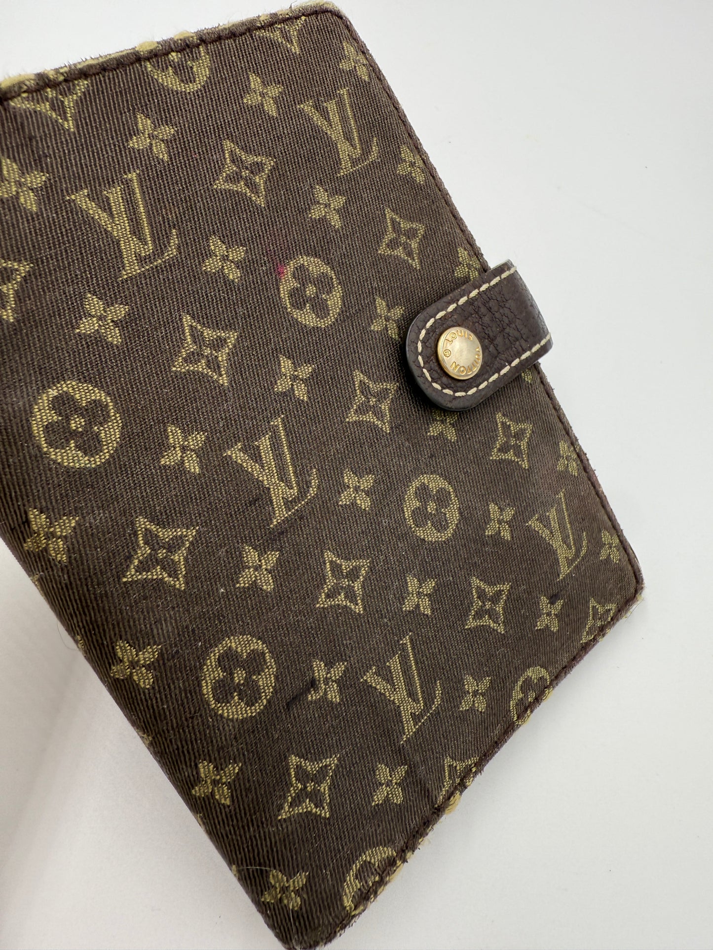 Louis Vuitton Brown Mini Lin Agenda Passport Holder CA2057