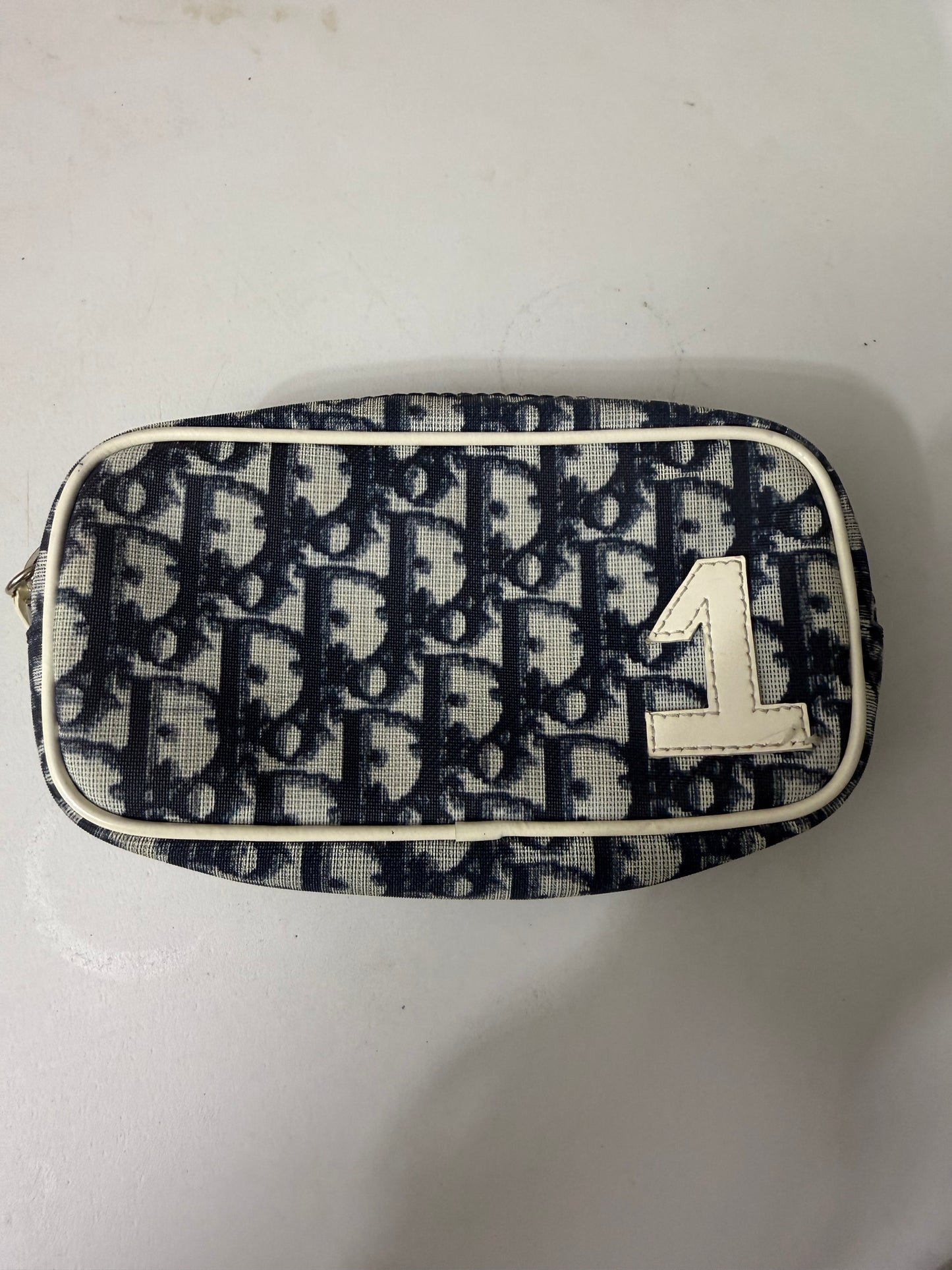Christian Dior Blue Trotter Canvas Cosmetic Case