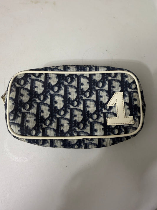 Christian Dior Blue Trotter Canvas Cosmetic Case