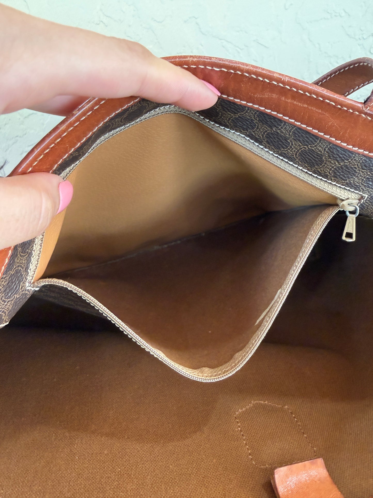 Celine Vintage Macadam Canvas Tote Bag 1998