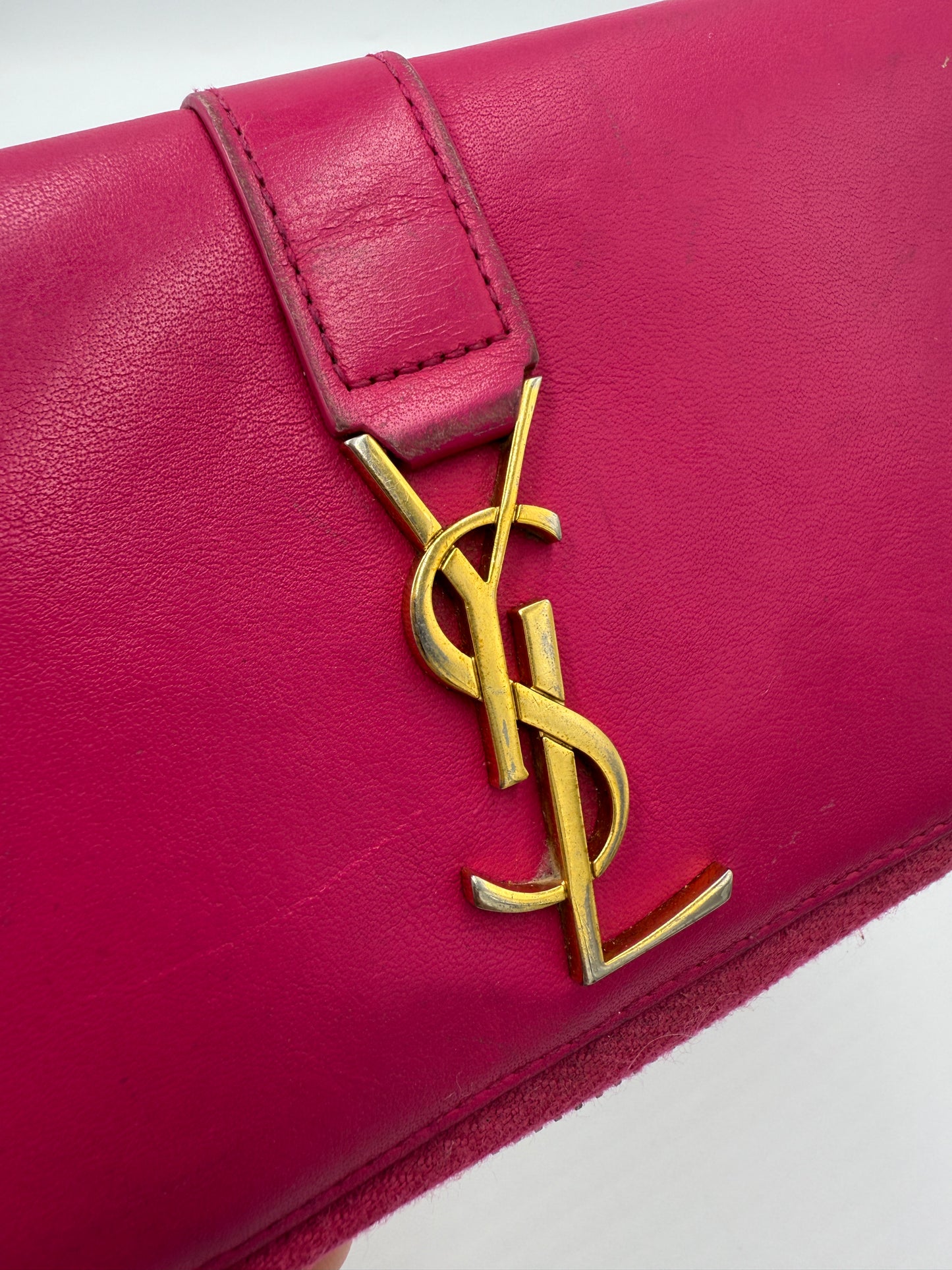Yves Saint Laurent Pink Leather Long Zippy Wallet