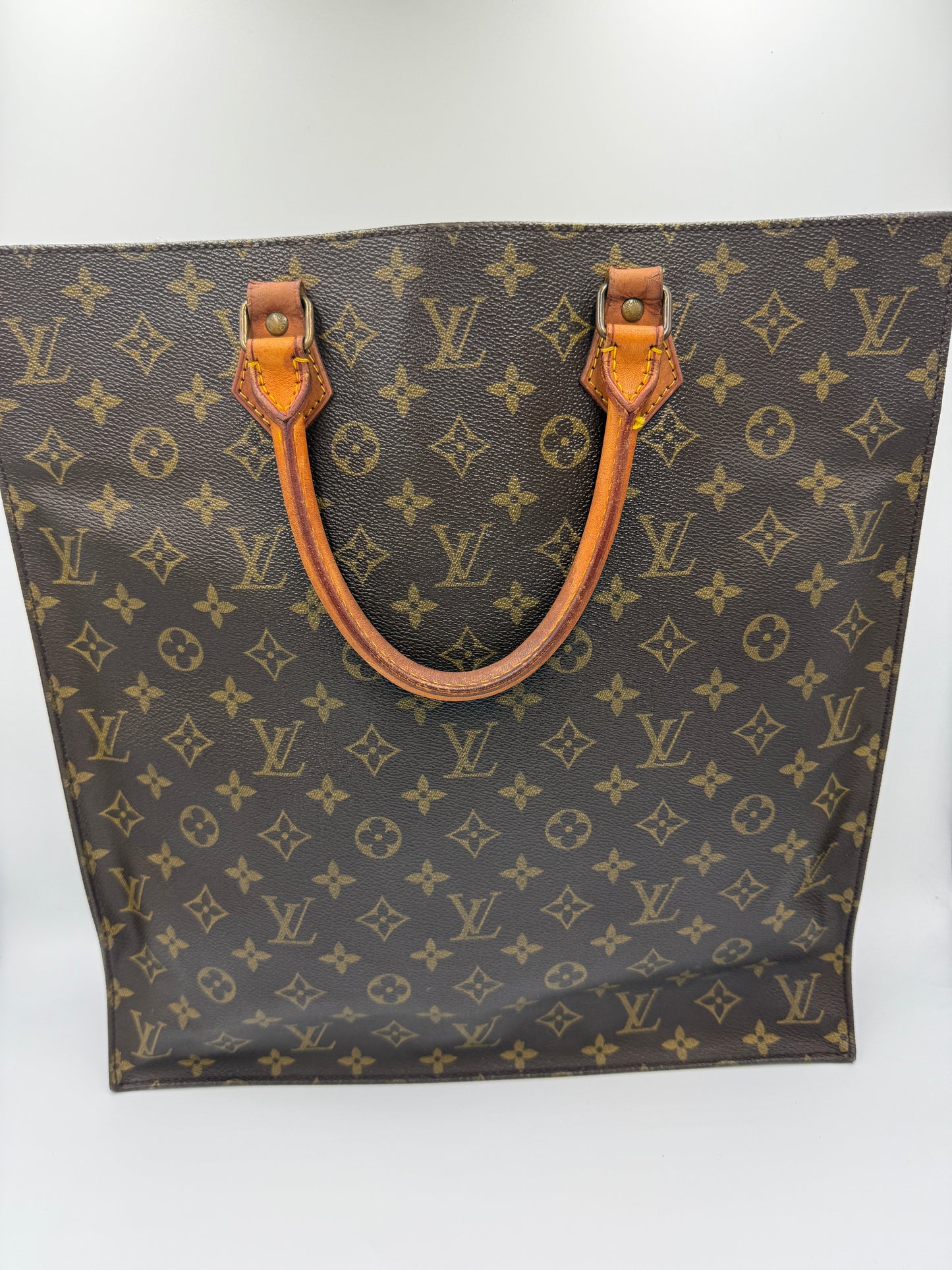 Louis Vuitton Monogram Coated Canvas Sac Plat Shopper Tote MI863