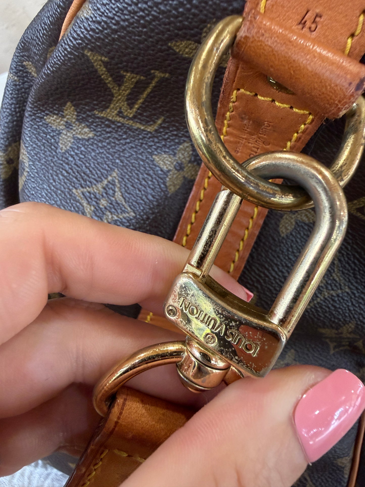 Louis Vuitton Vintage Monogram Keepall 45 cm Bandouliere Travel Bag with COA